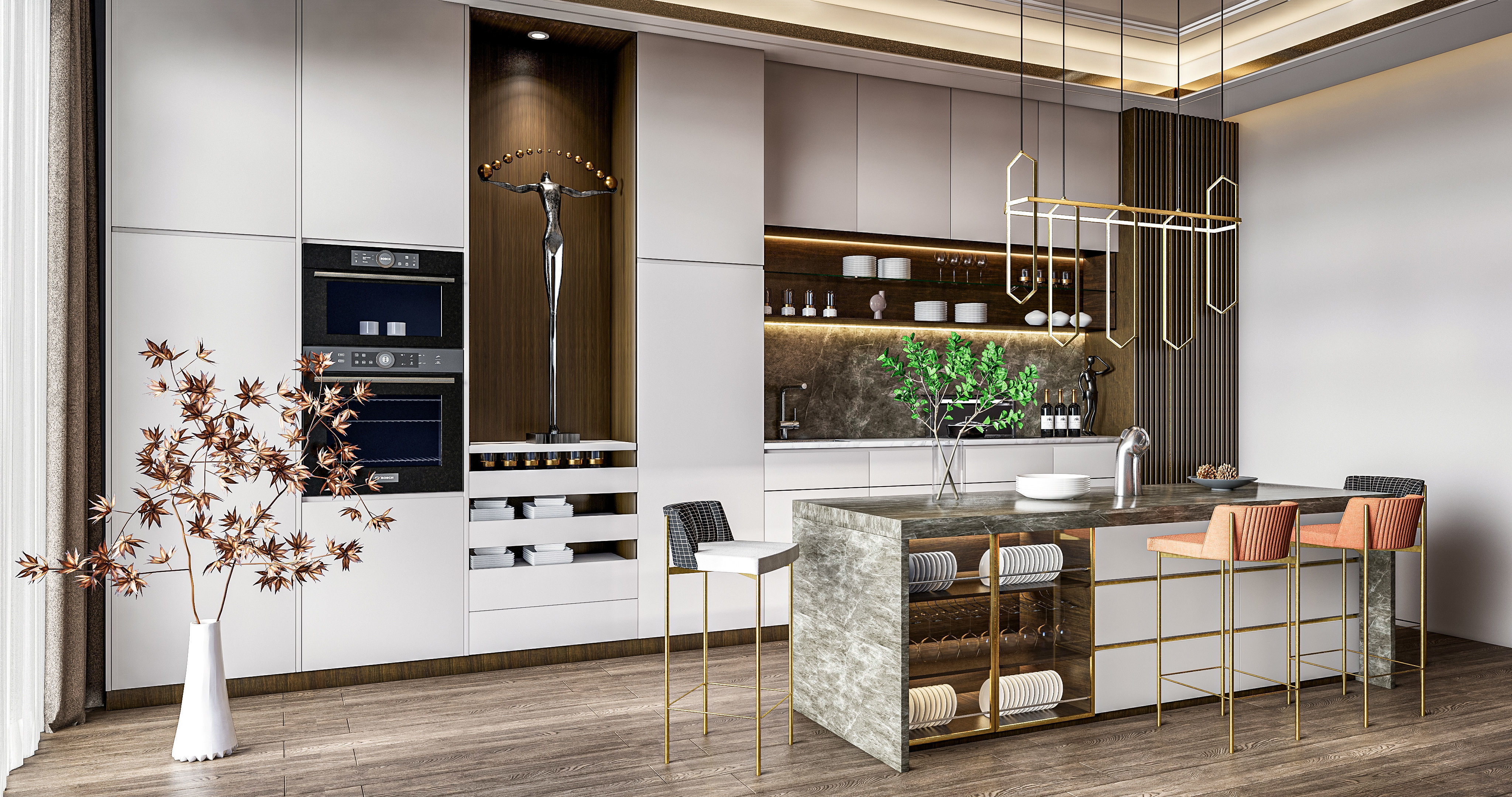 Kitchen Modern interior  0010 3D model_6