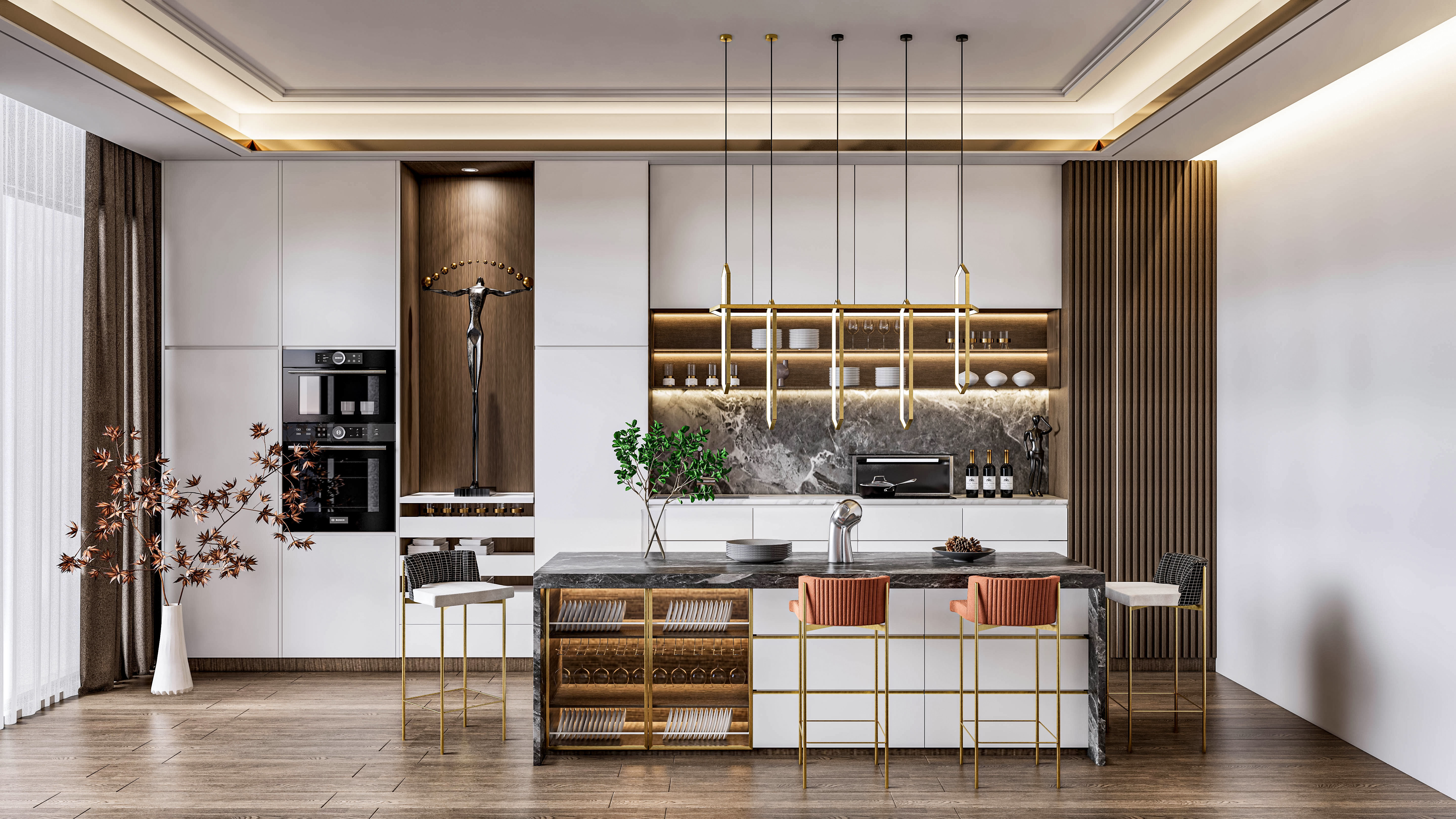 Kitchen Modern interior  0010 3D model_18