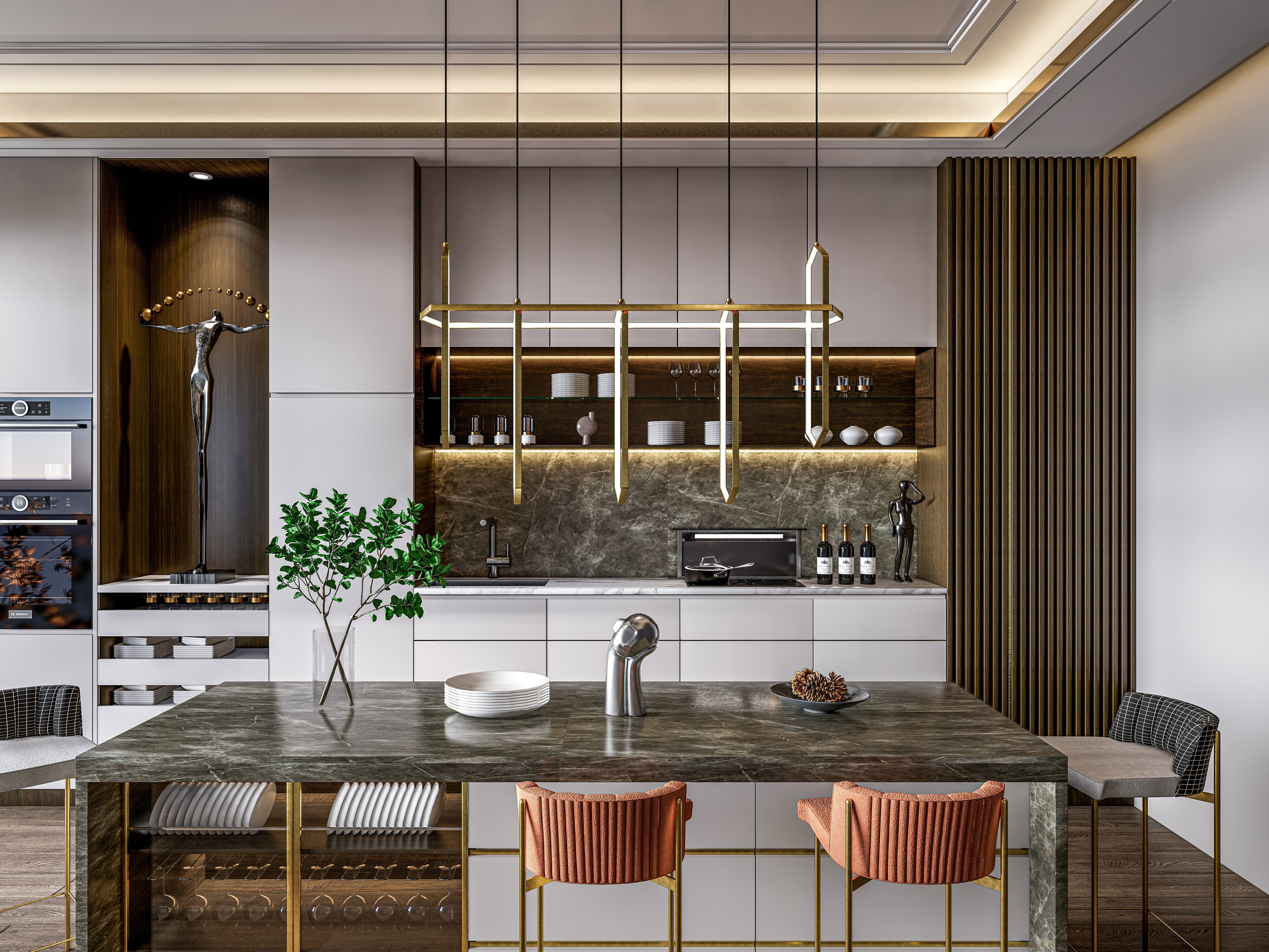 Kitchen Modern interior  0010 3D model_13