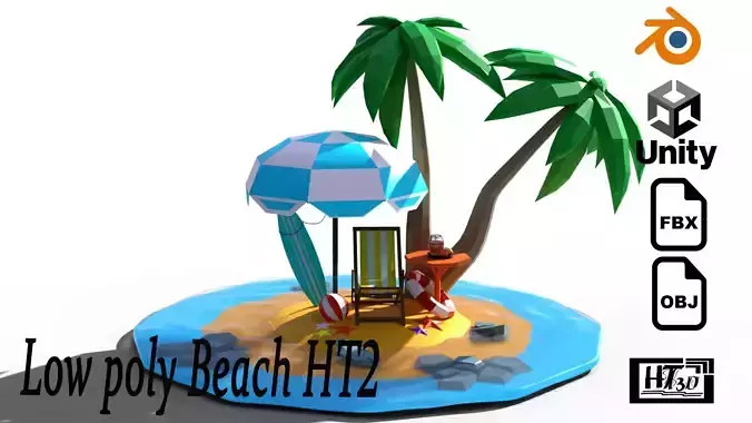 Low poly Beach HT2