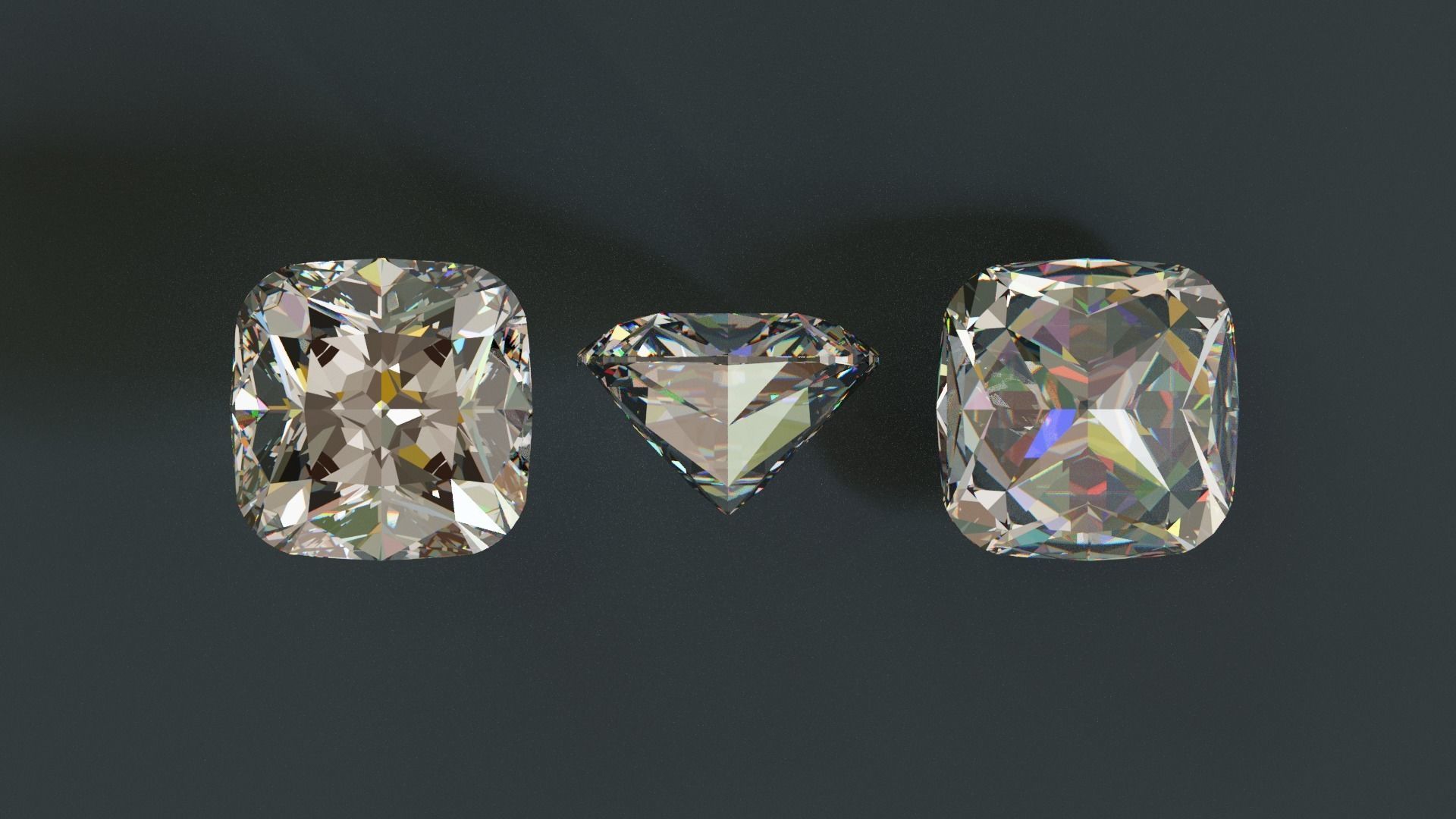 Diamonds Low-poly 3D model_12