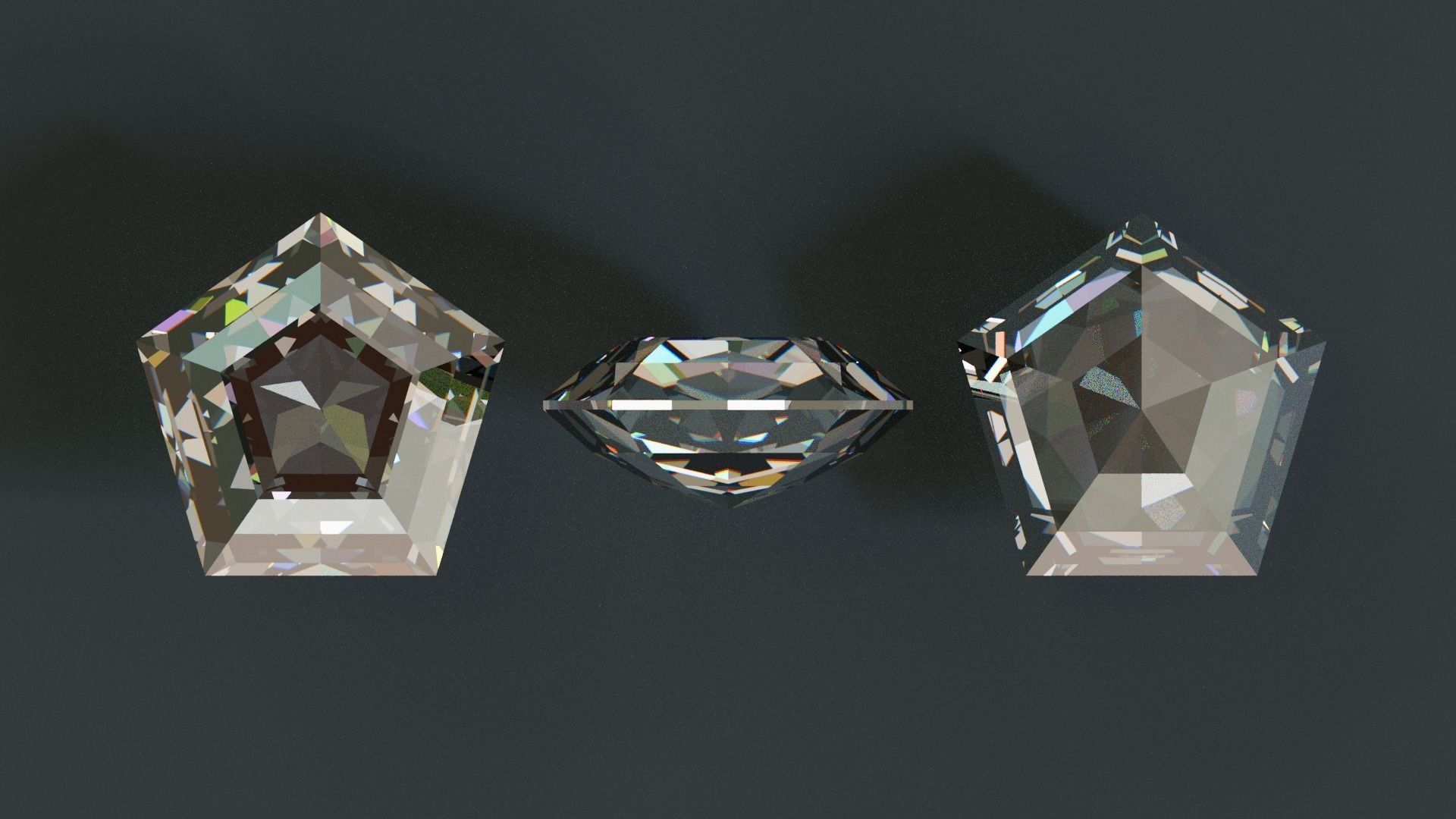 Diamonds Low-poly 3D model_41