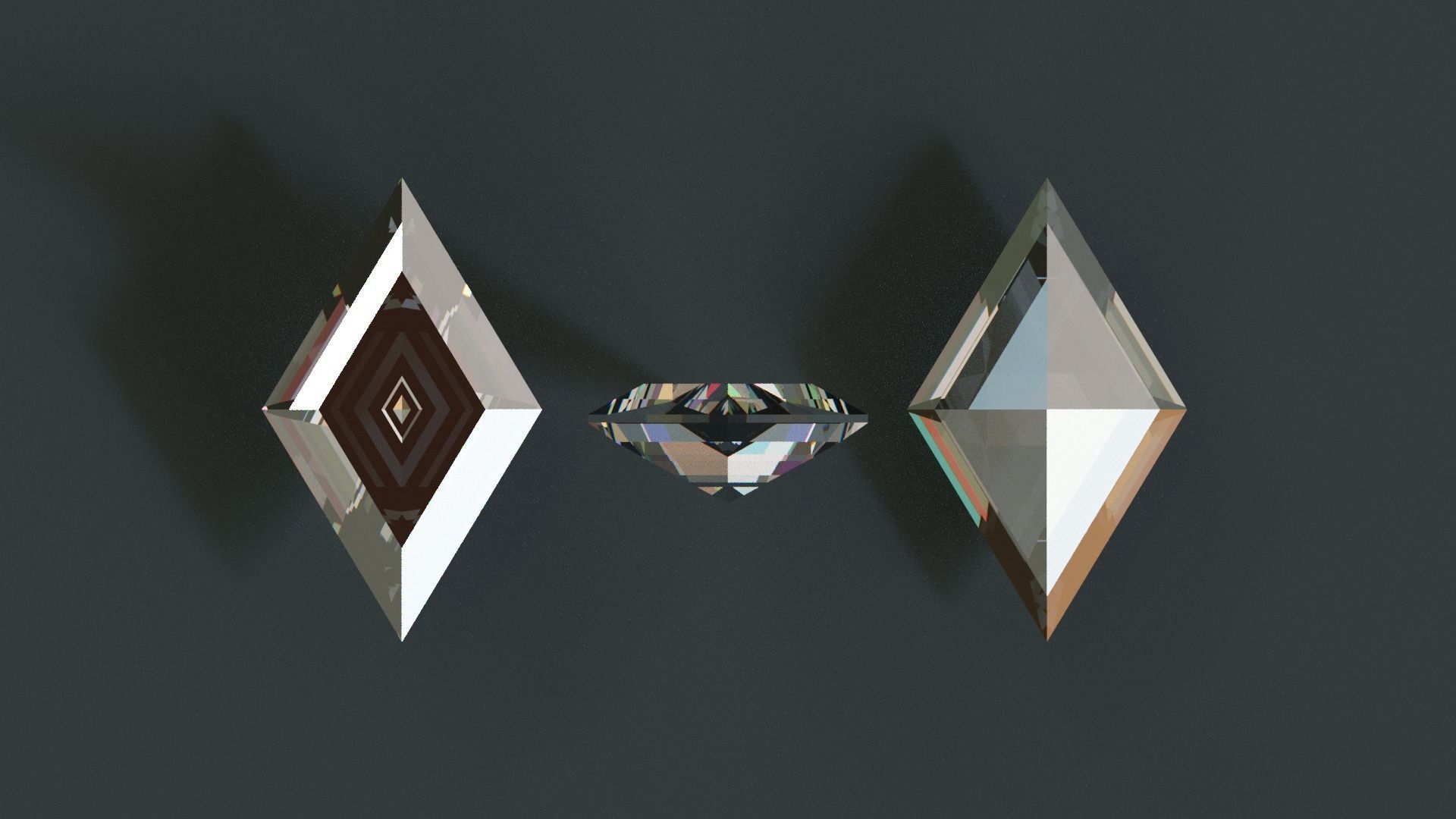 Diamonds Low-poly 3D model_30