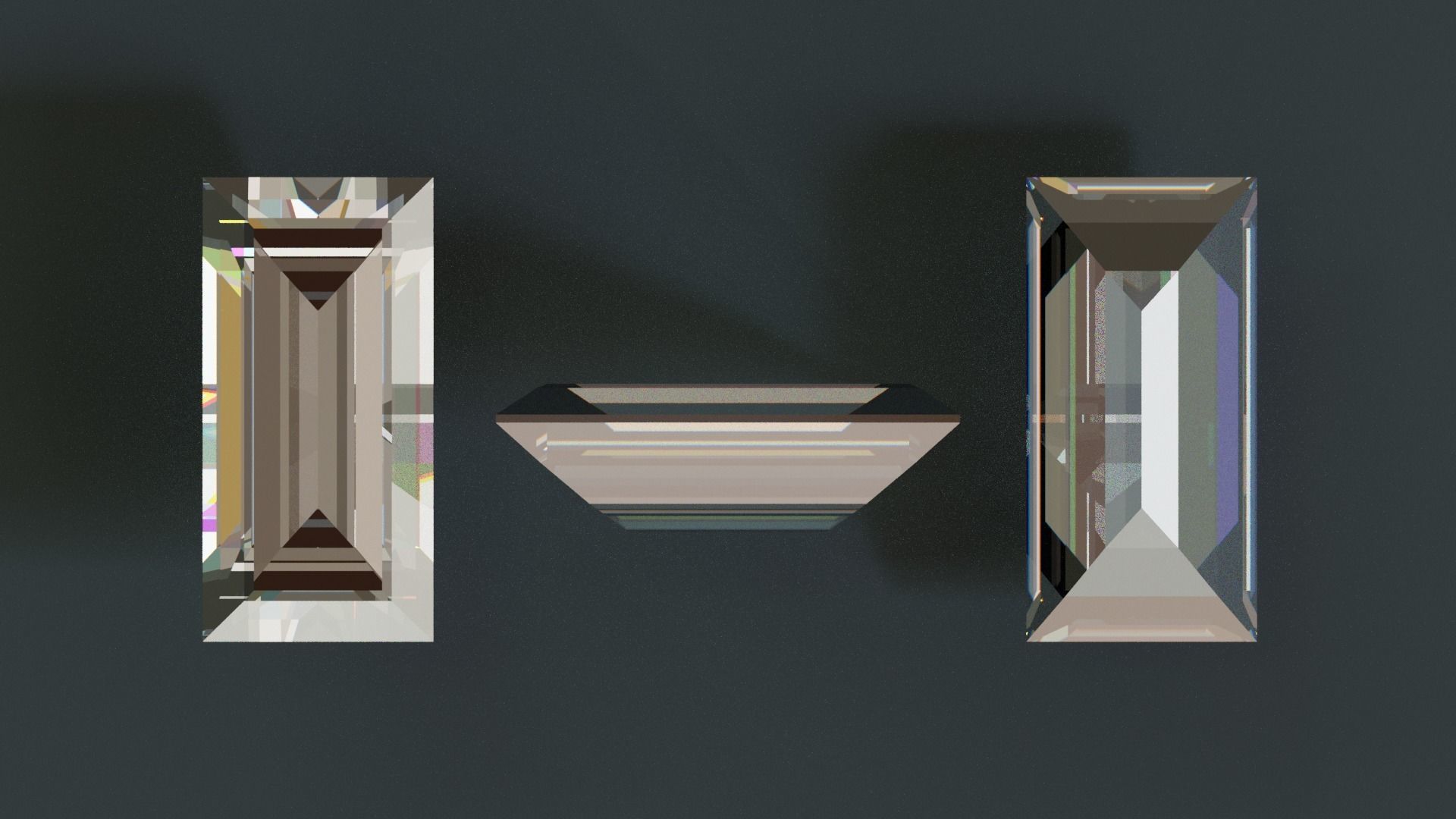 Diamonds Low-poly 3D model_3