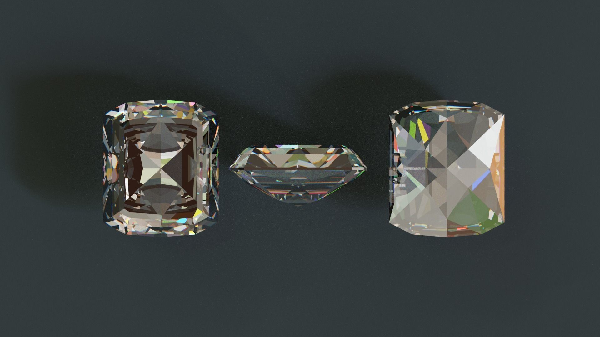 Diamonds Low-poly 3D model_4