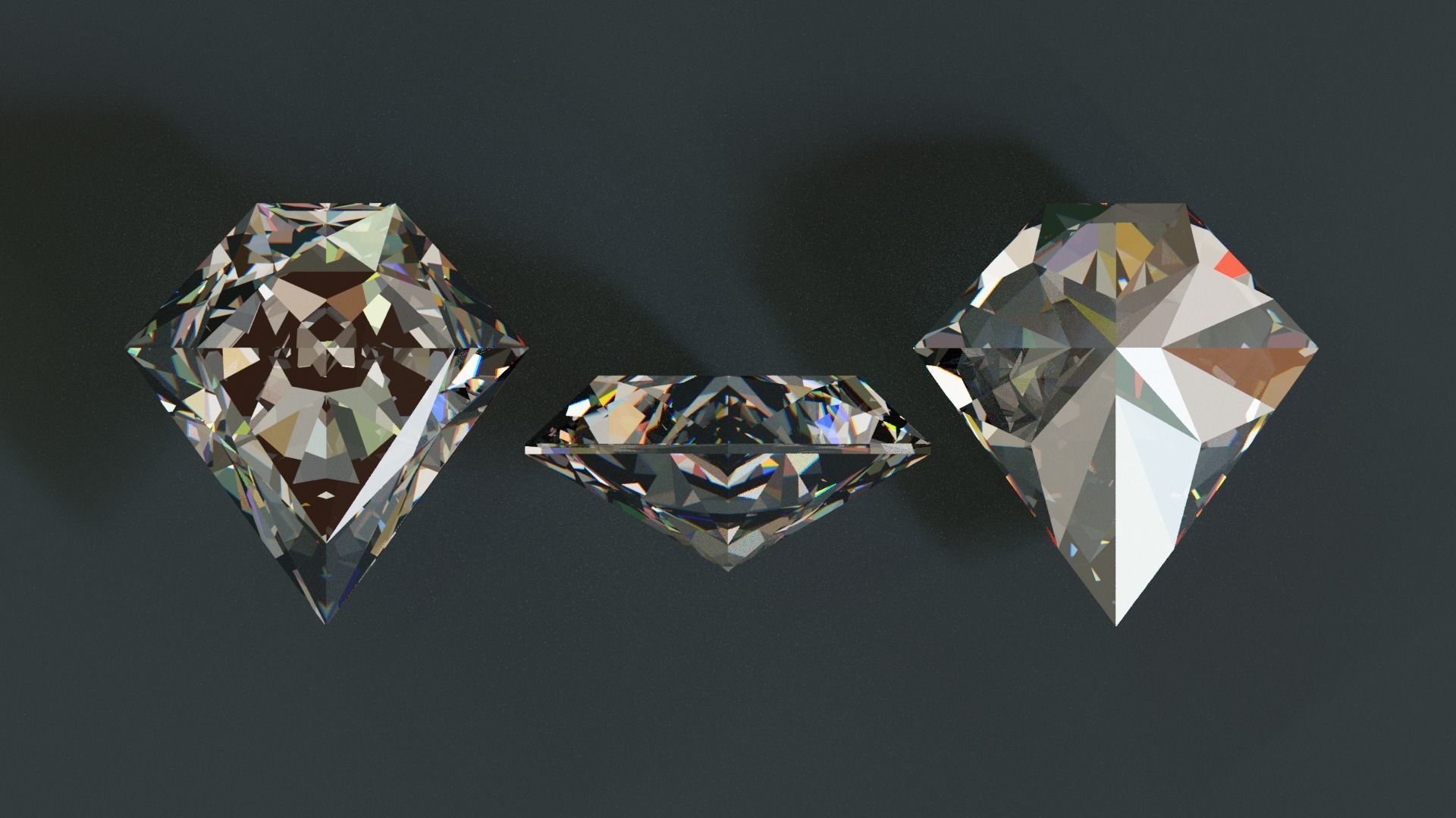 Diamonds Low-poly 3D model_29