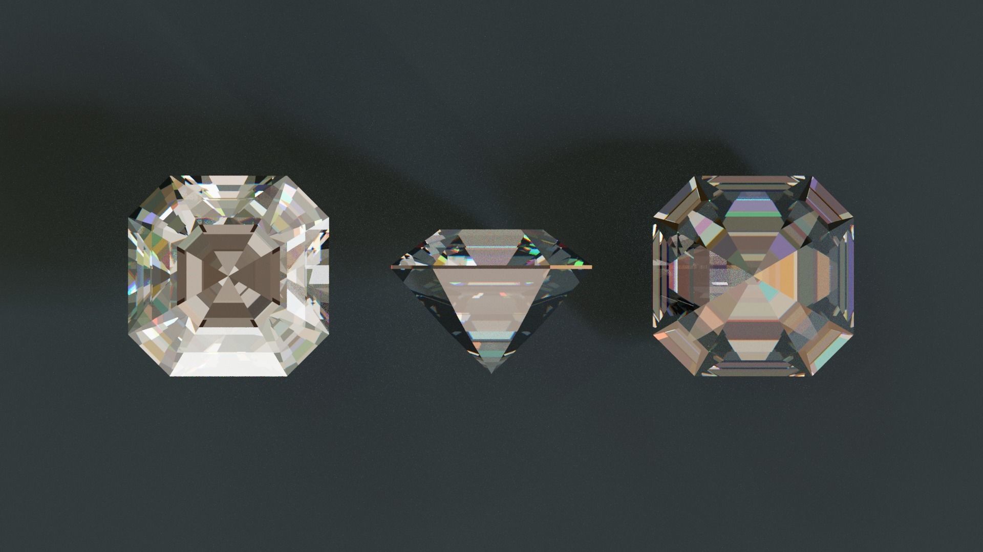 Diamonds Low-poly 3D model_2