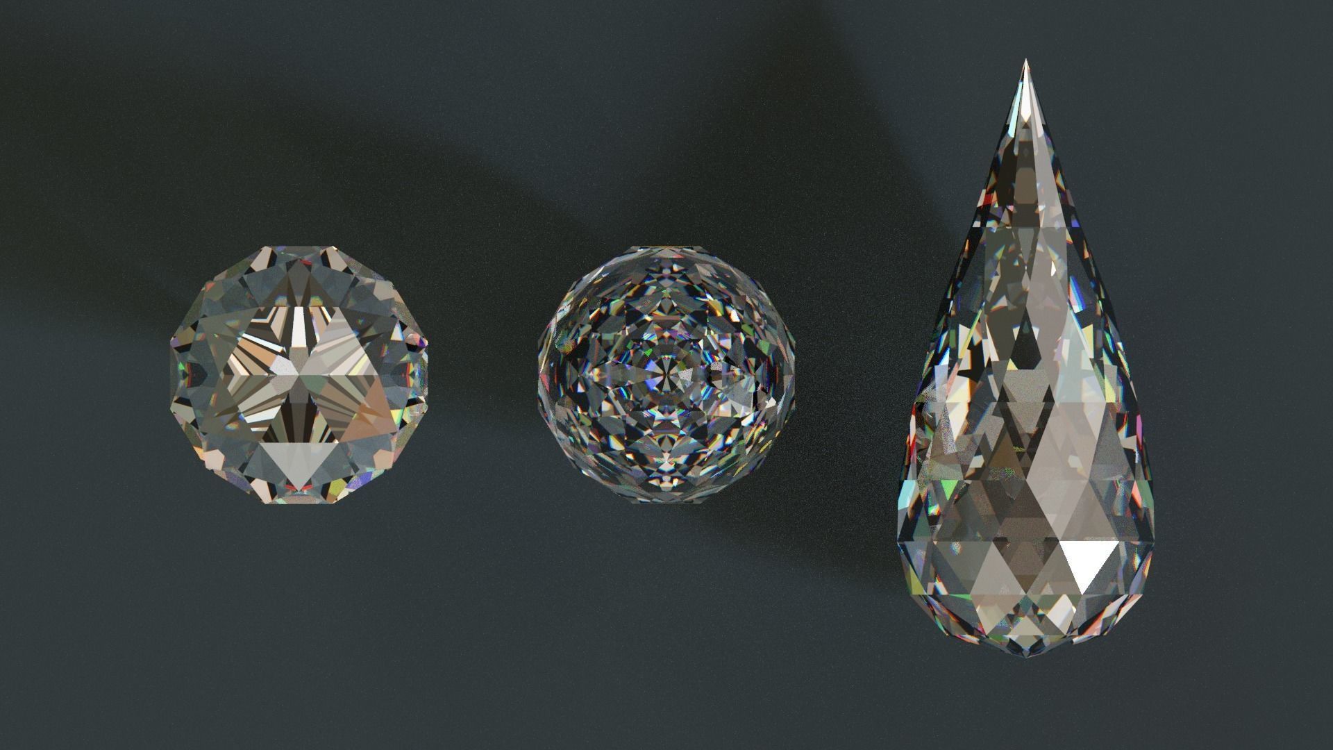 Diamonds Low-poly 3D model_5