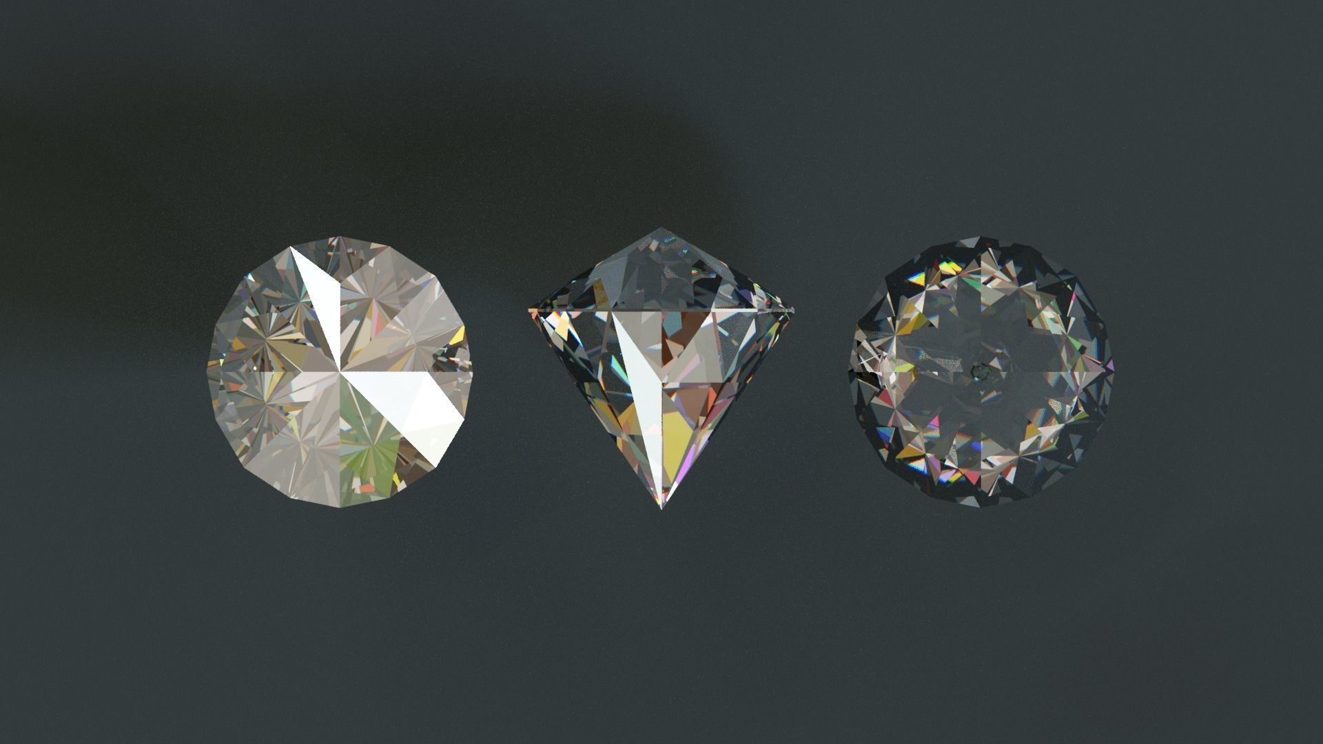 Diamonds Low-poly 3D model_54