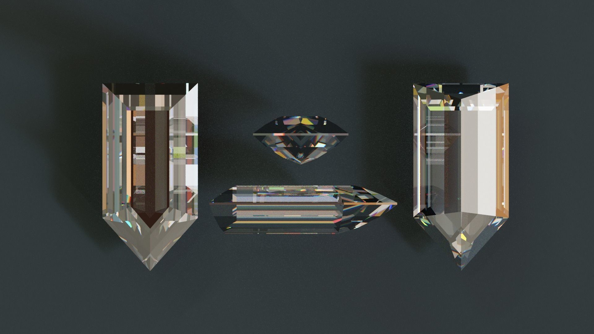 Diamonds Low-poly 3D model_7