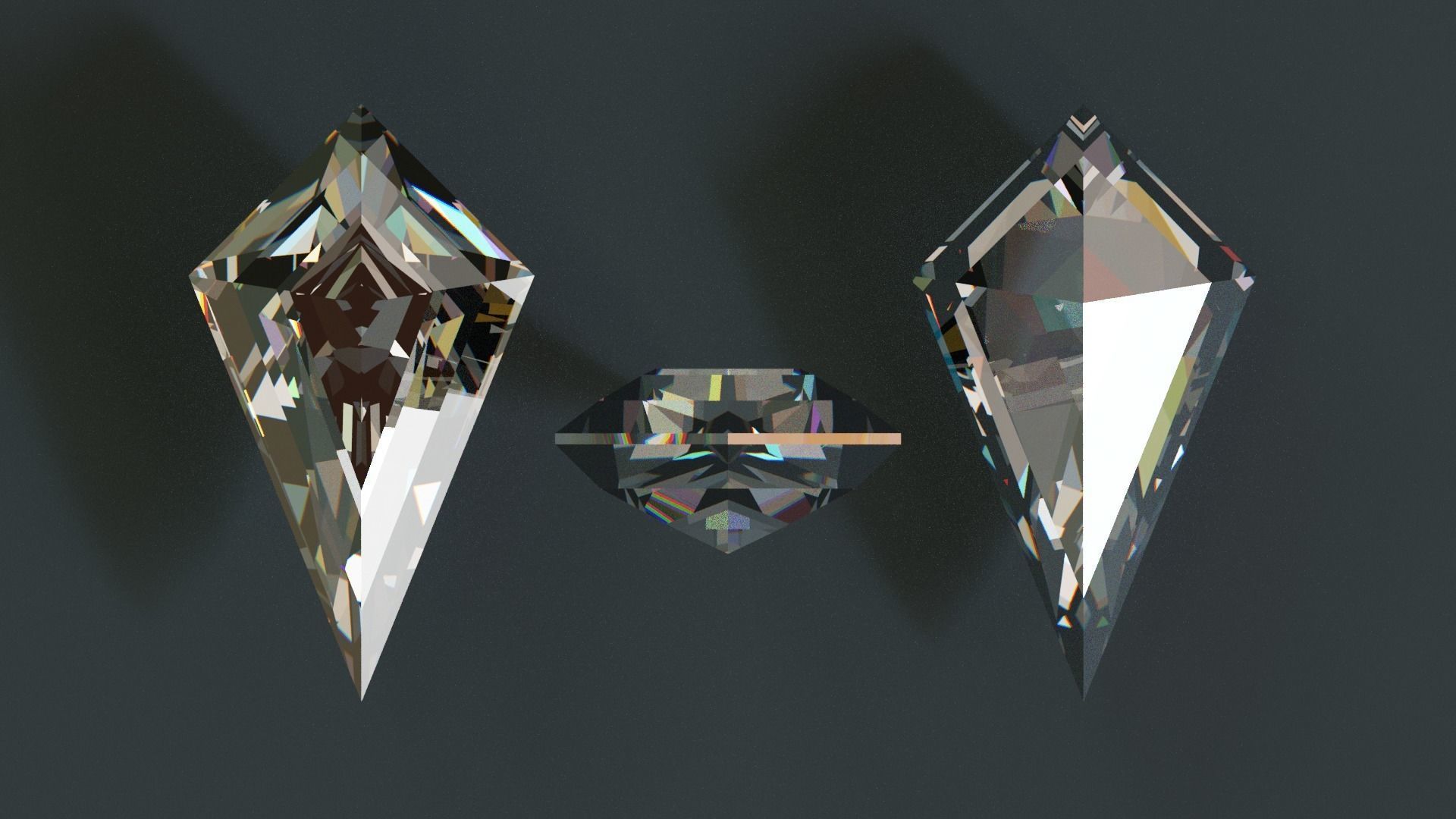Diamonds Low-poly 3D model_28