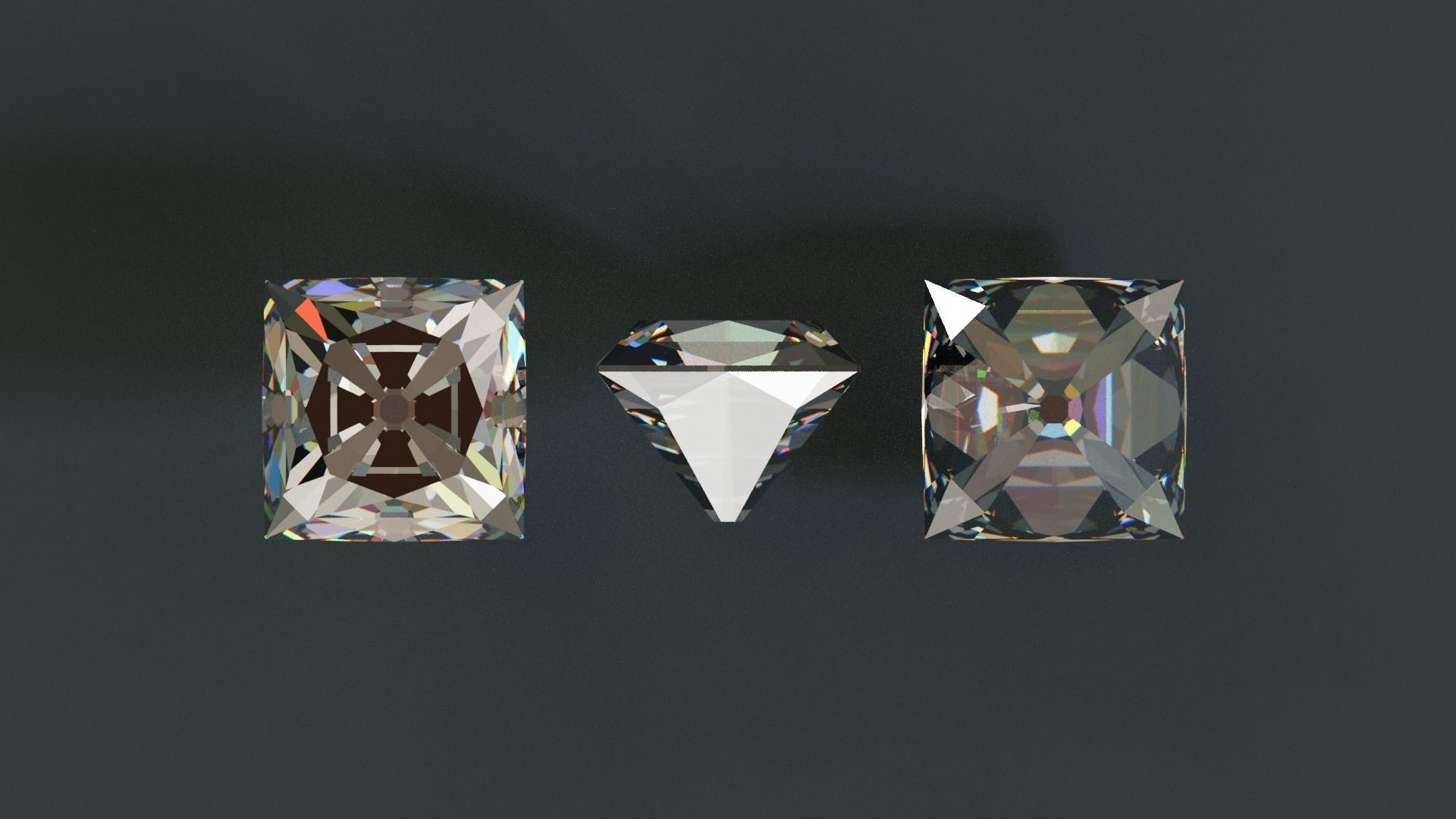 Diamonds Low-poly 3D model_42