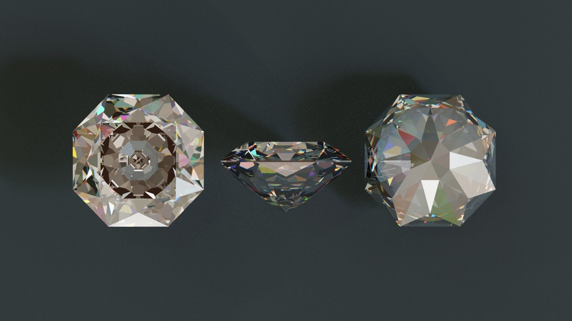 Diamonds Low-poly 3D model_34