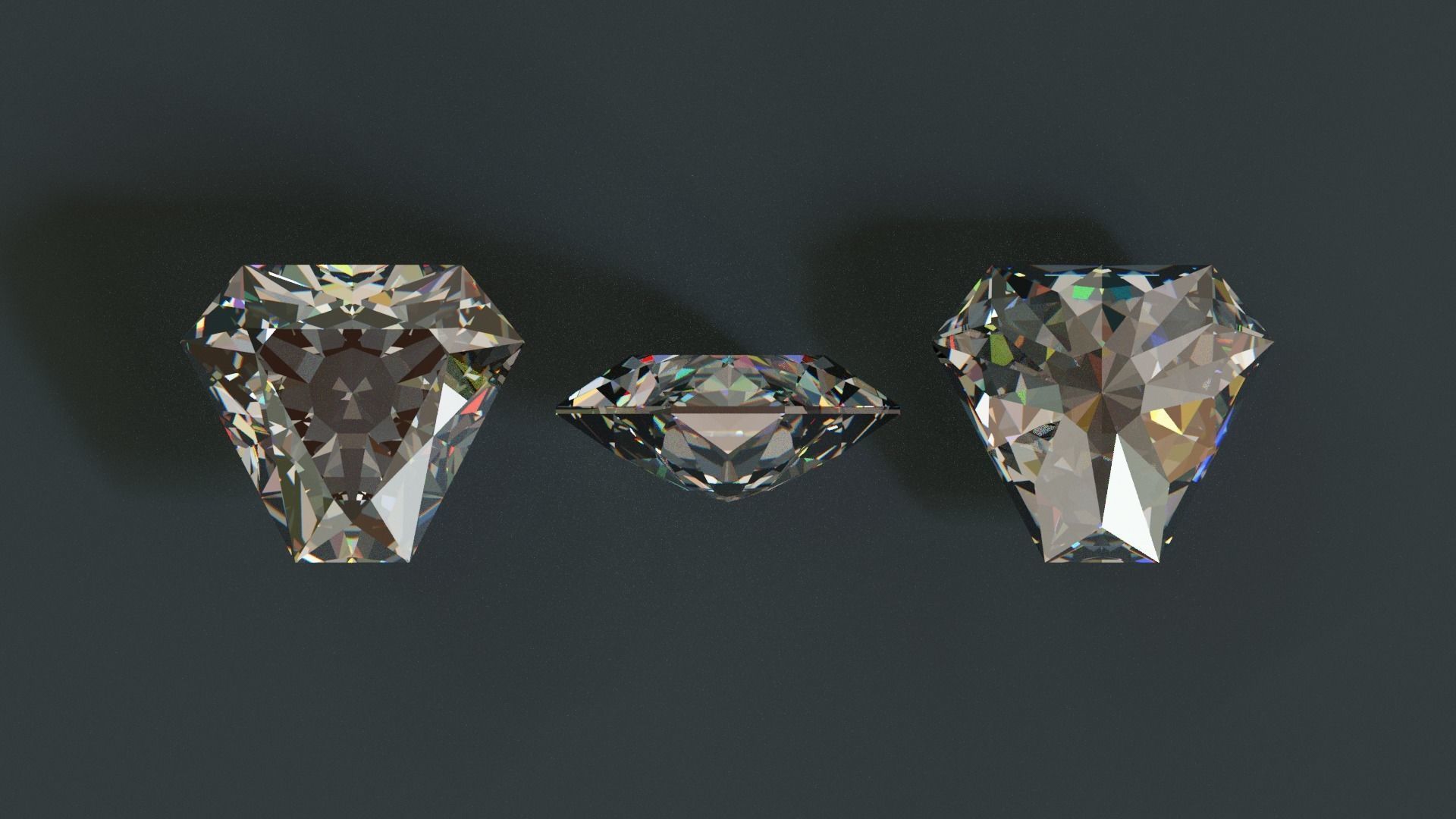 Diamonds Low-poly 3D model_9