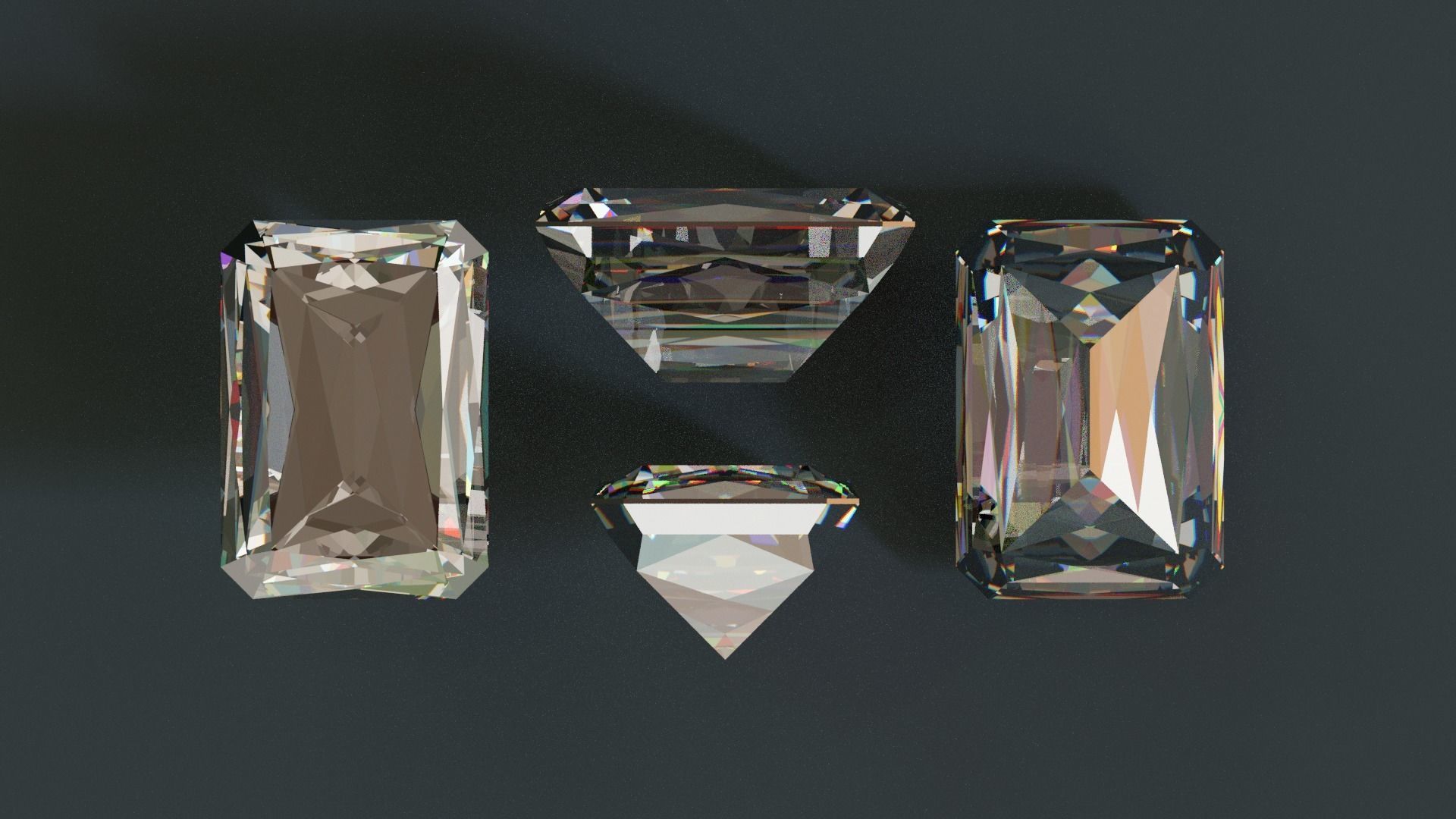 Diamonds Low-poly 3D model_10