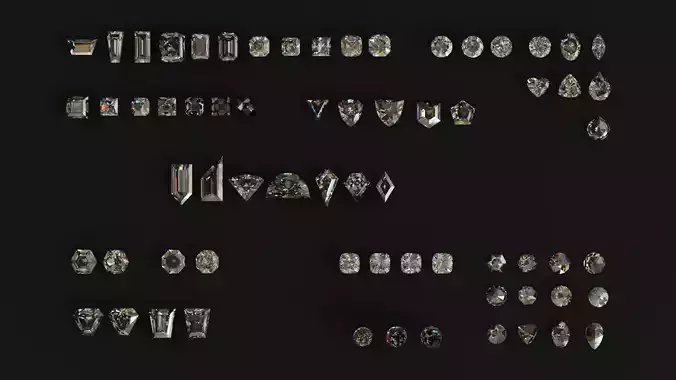 Diamonds Low-poly 3D model