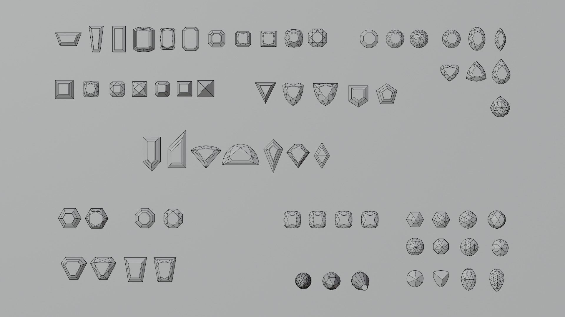 Diamonds Low-poly 3D model_69