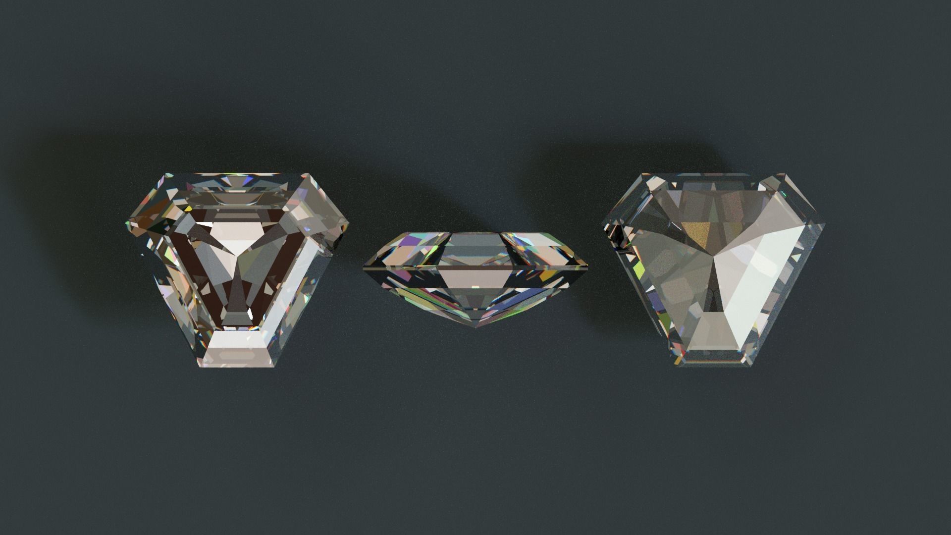 Diamonds Low-poly 3D model_8