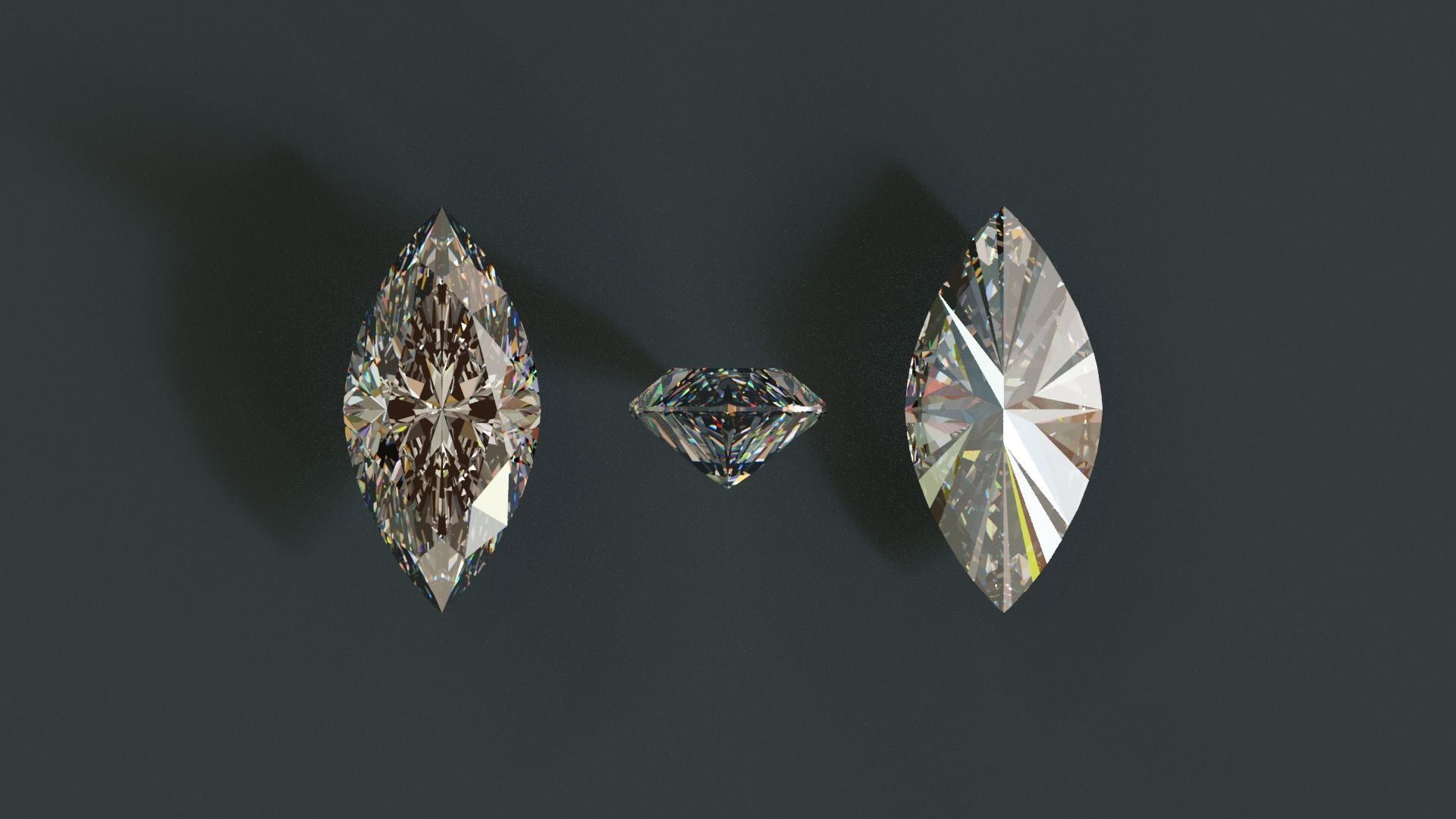 Diamonds Low-poly 3D model_31
