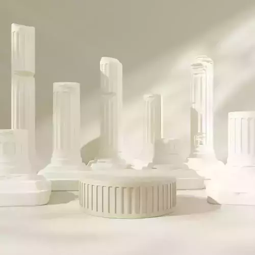 Old Roman columns and a podium