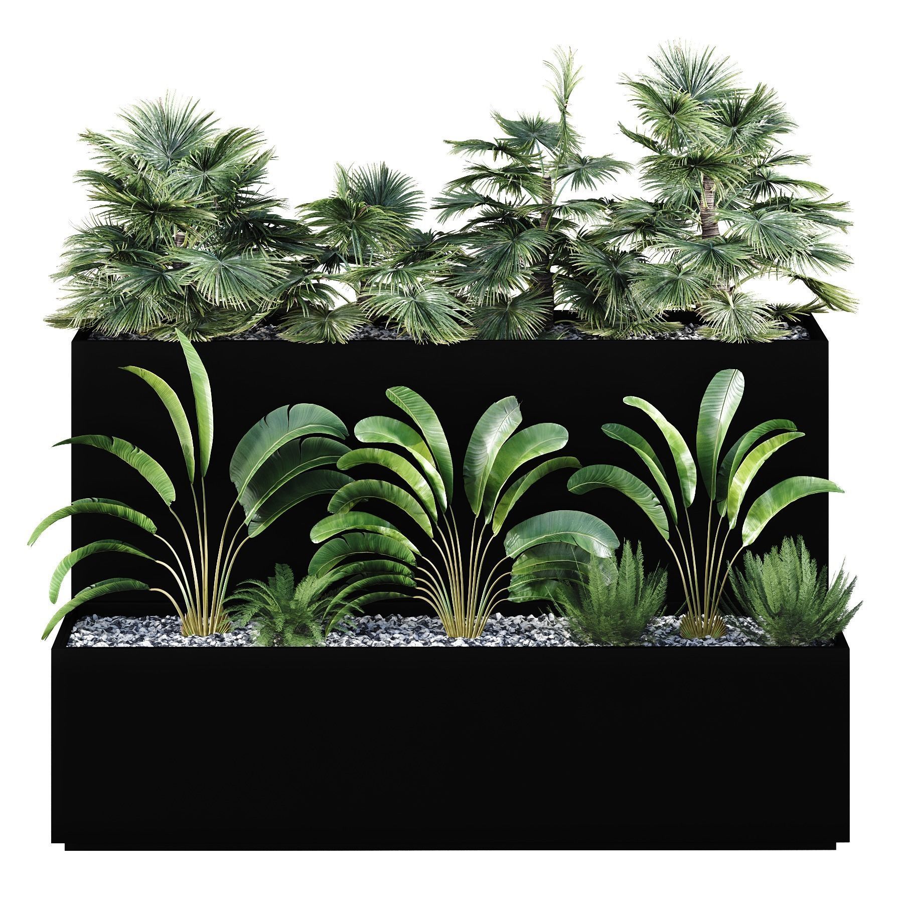 HQ Tree and bush garden box outdoor VOL 11 Free 3D model_1