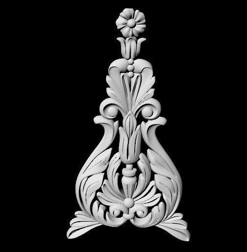 Central decor ornament for furniture 3D model_5