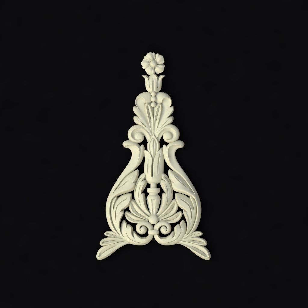 Central decor ornament for furniture 3D model_1