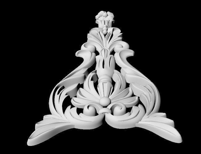 Central decor ornament for furniture 3D model_4