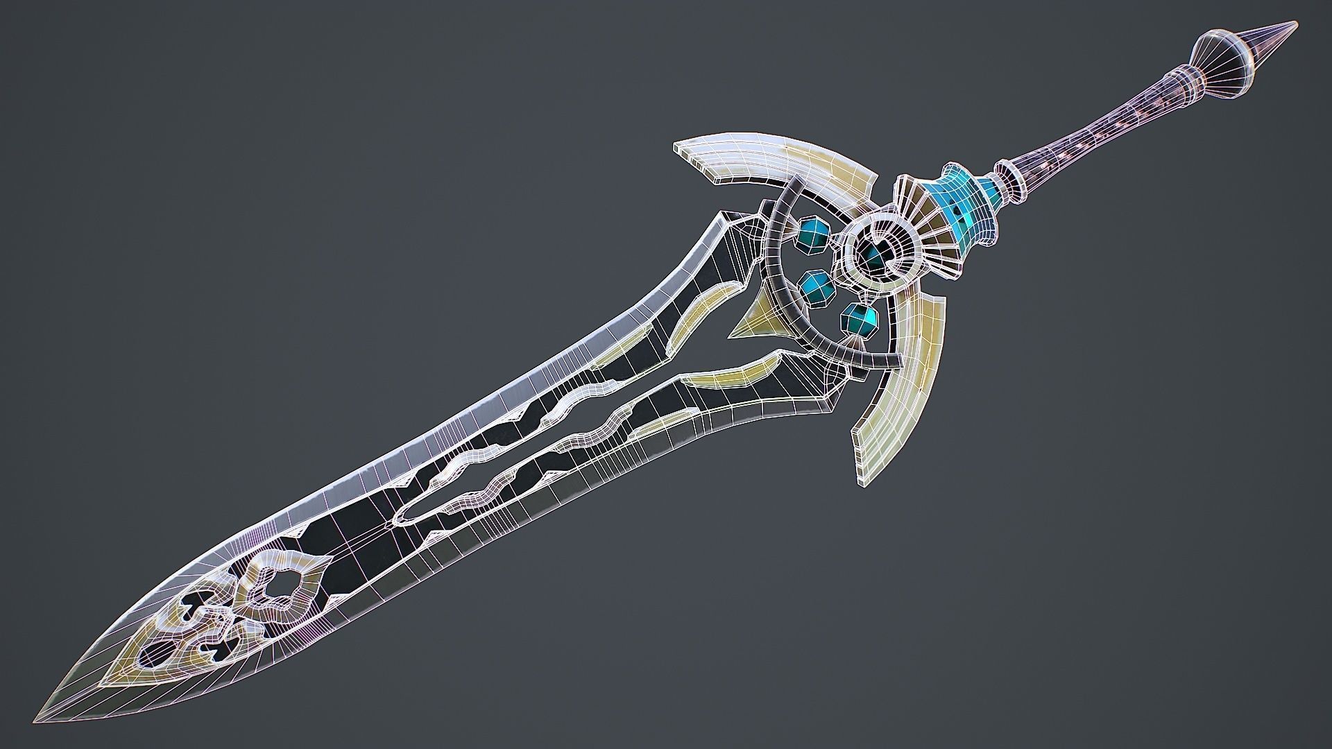 Fantasy Sword 7 3D Model Low-poly 3D model_3