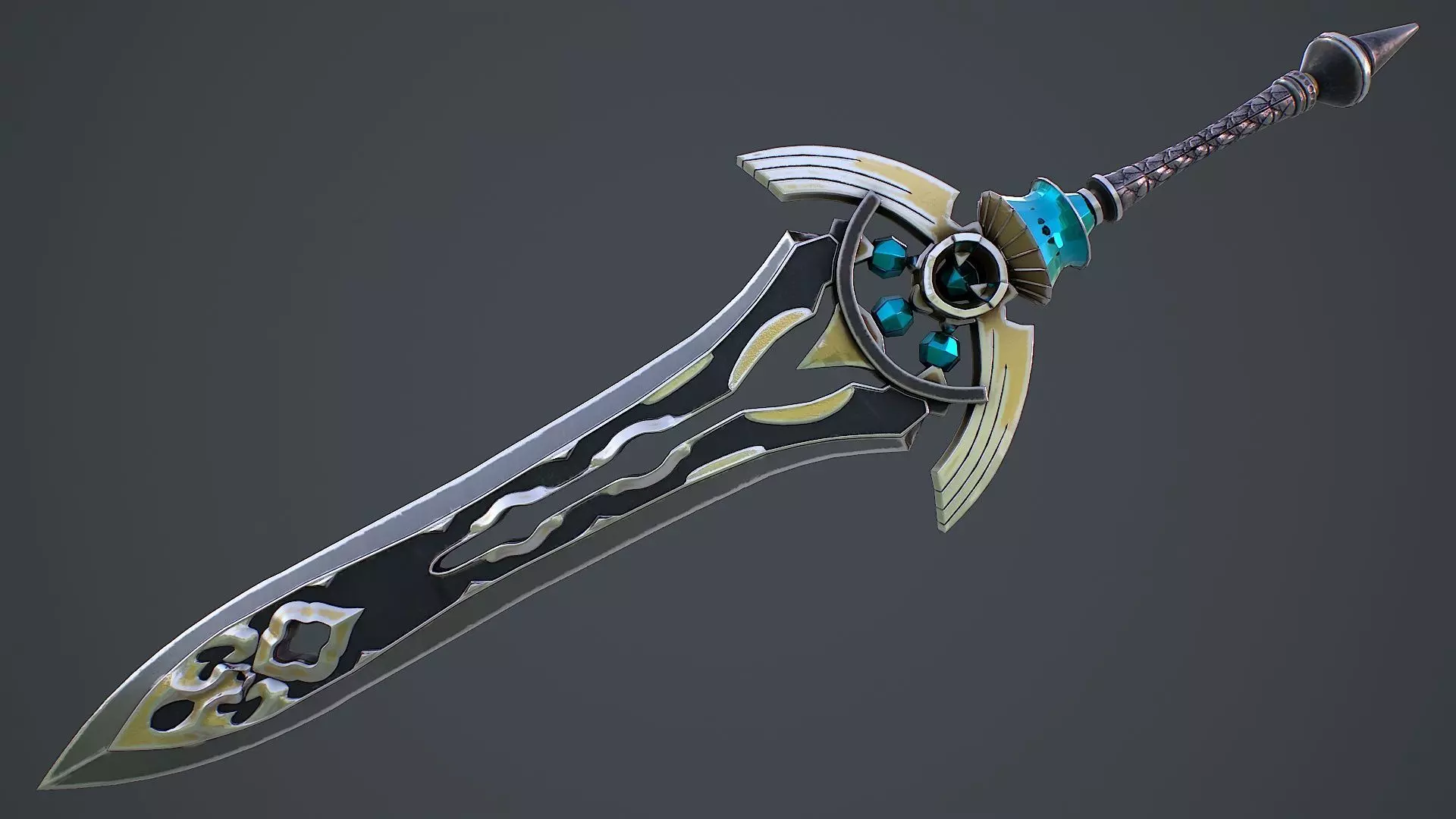 Fantasy Sword 7 3D Model Low-poly 3D model_0