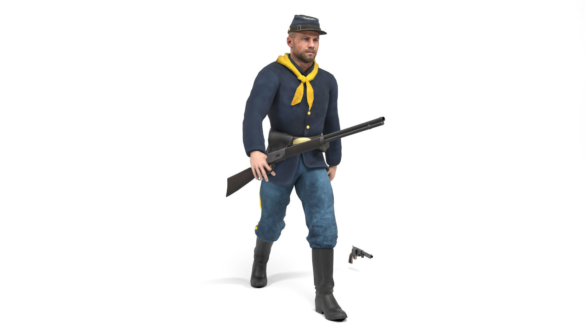 Union Soldier 4 Low-poly 3D model_10