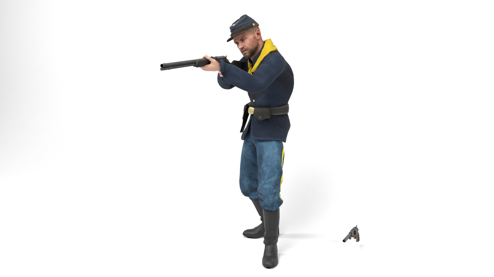 Union Soldier 4 Low-poly 3D model_9