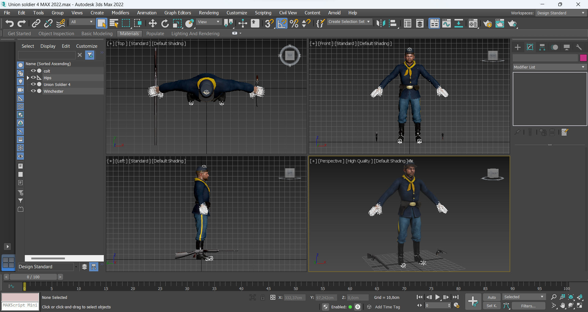 Union Soldier 4 Low-poly 3D model_13