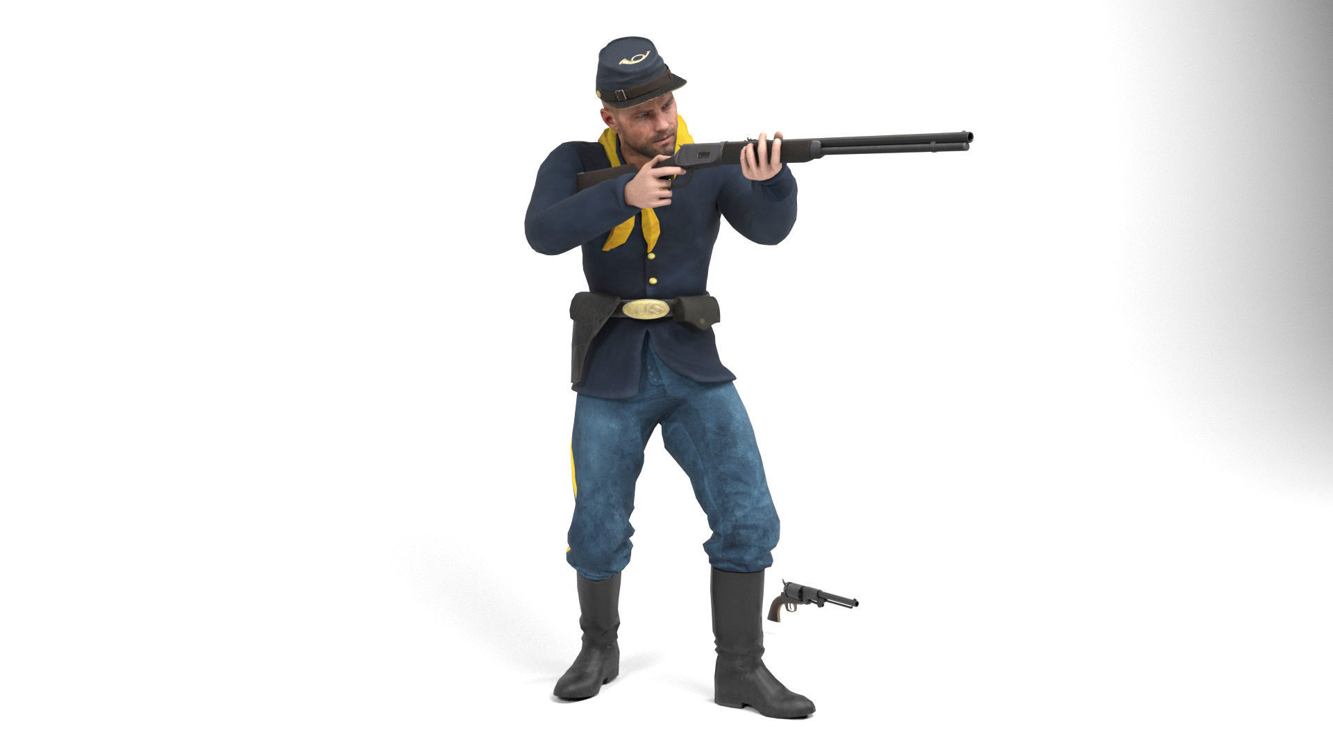 Union Soldier 4 Low-poly 3D model_11