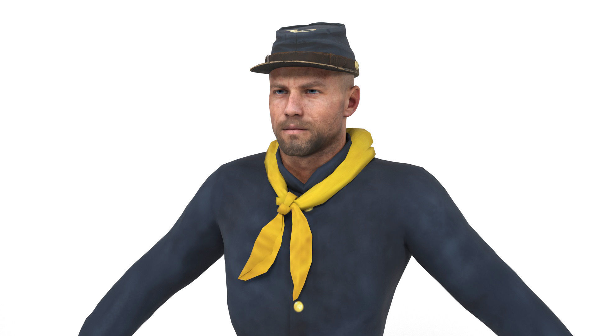 Union Soldier 4 Low-poly 3D model_6