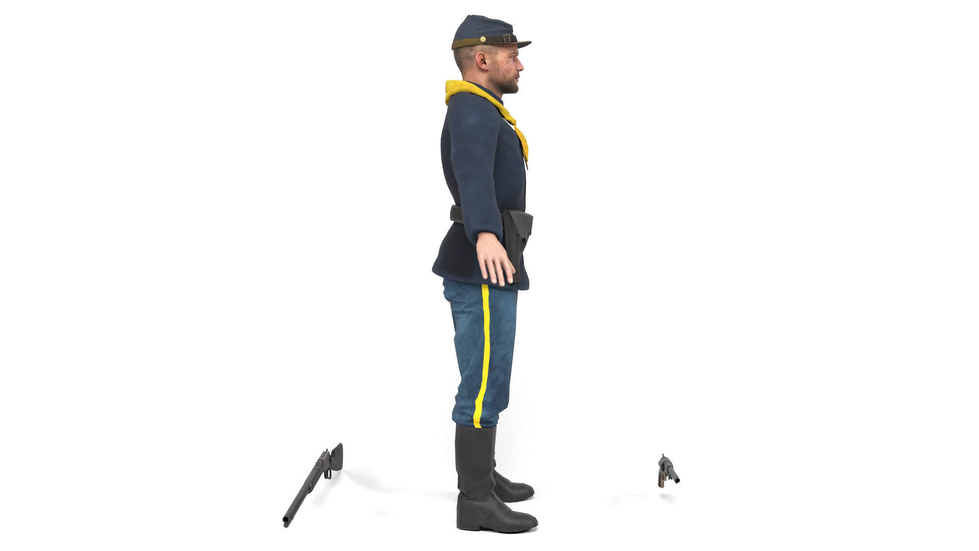 Union Soldier 4 Low-poly 3D model_4
