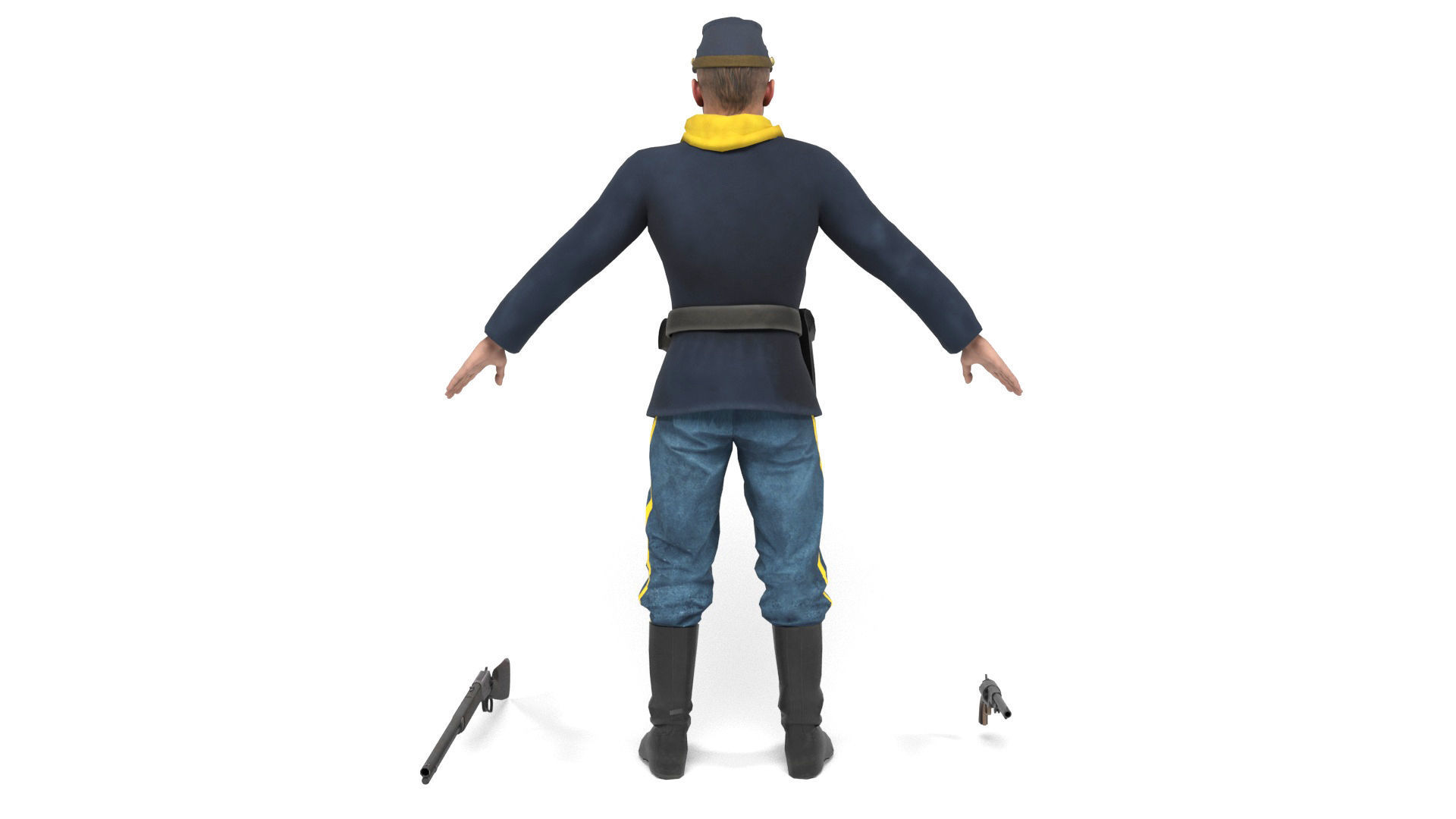 Union Soldier 4 Low-poly 3D model_3