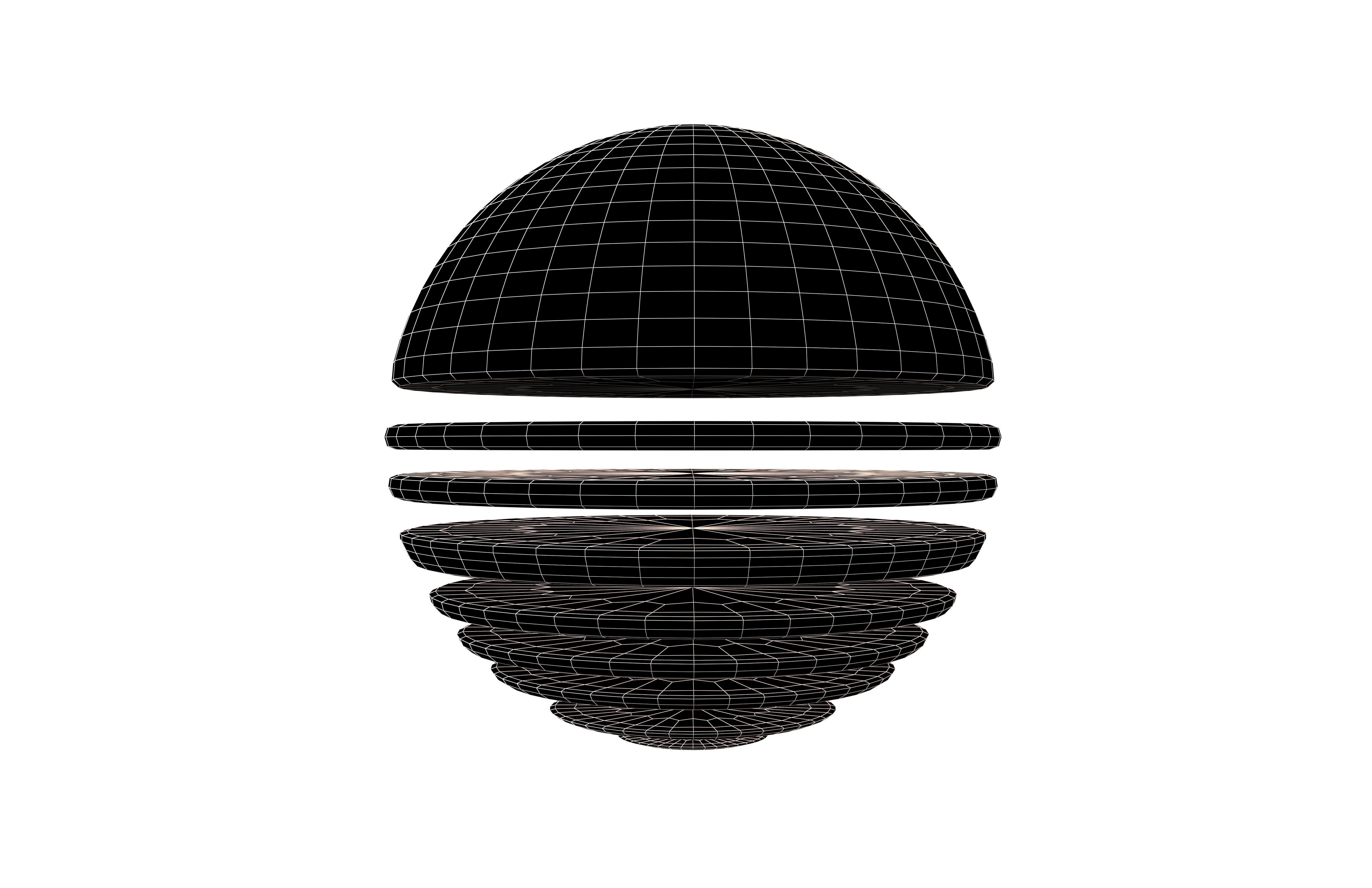 Retro Sun Icon v2 002 Low-poly 3D model_6