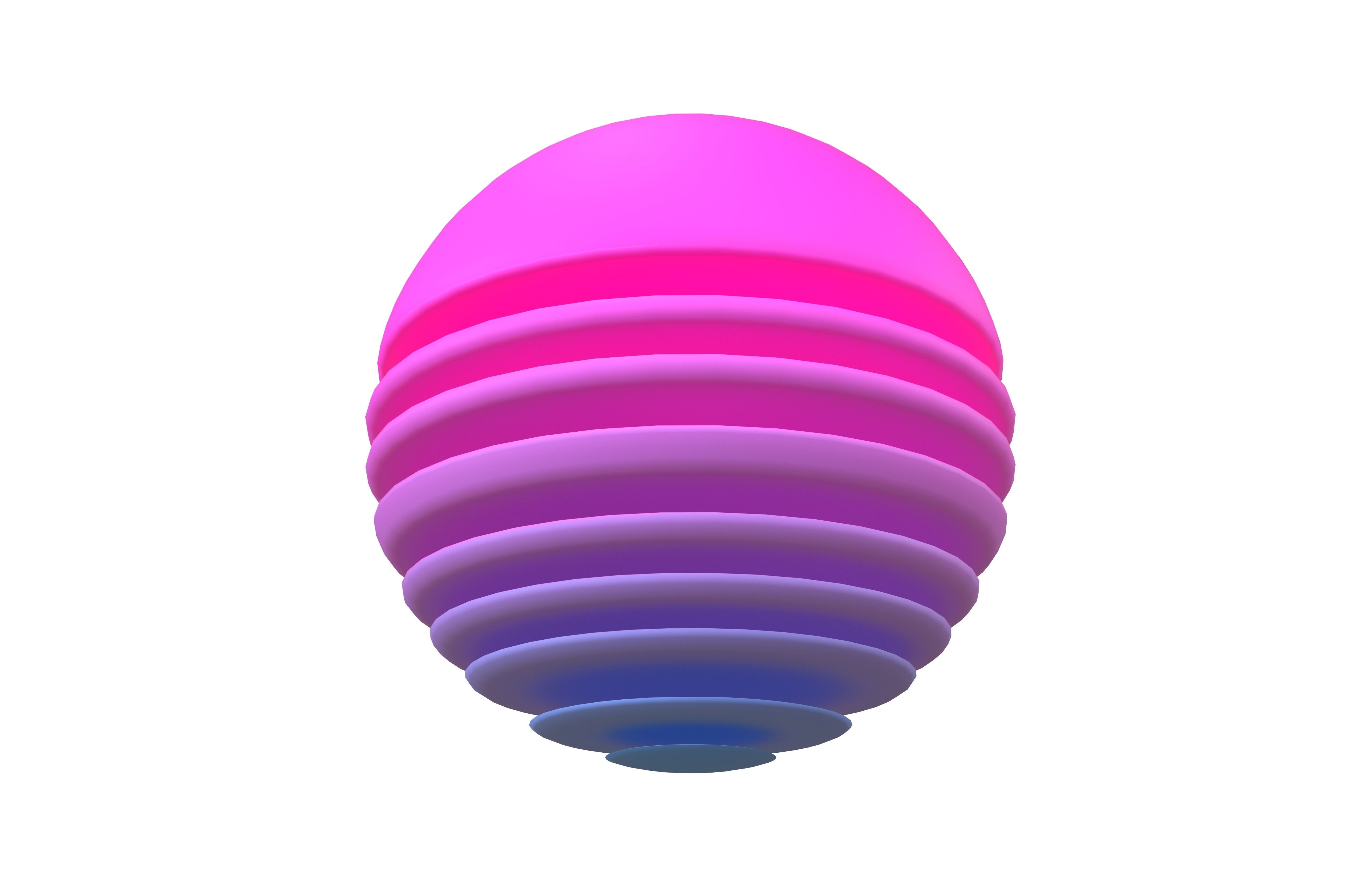 Retro Sun Icon v2 002 Low-poly 3D model_3