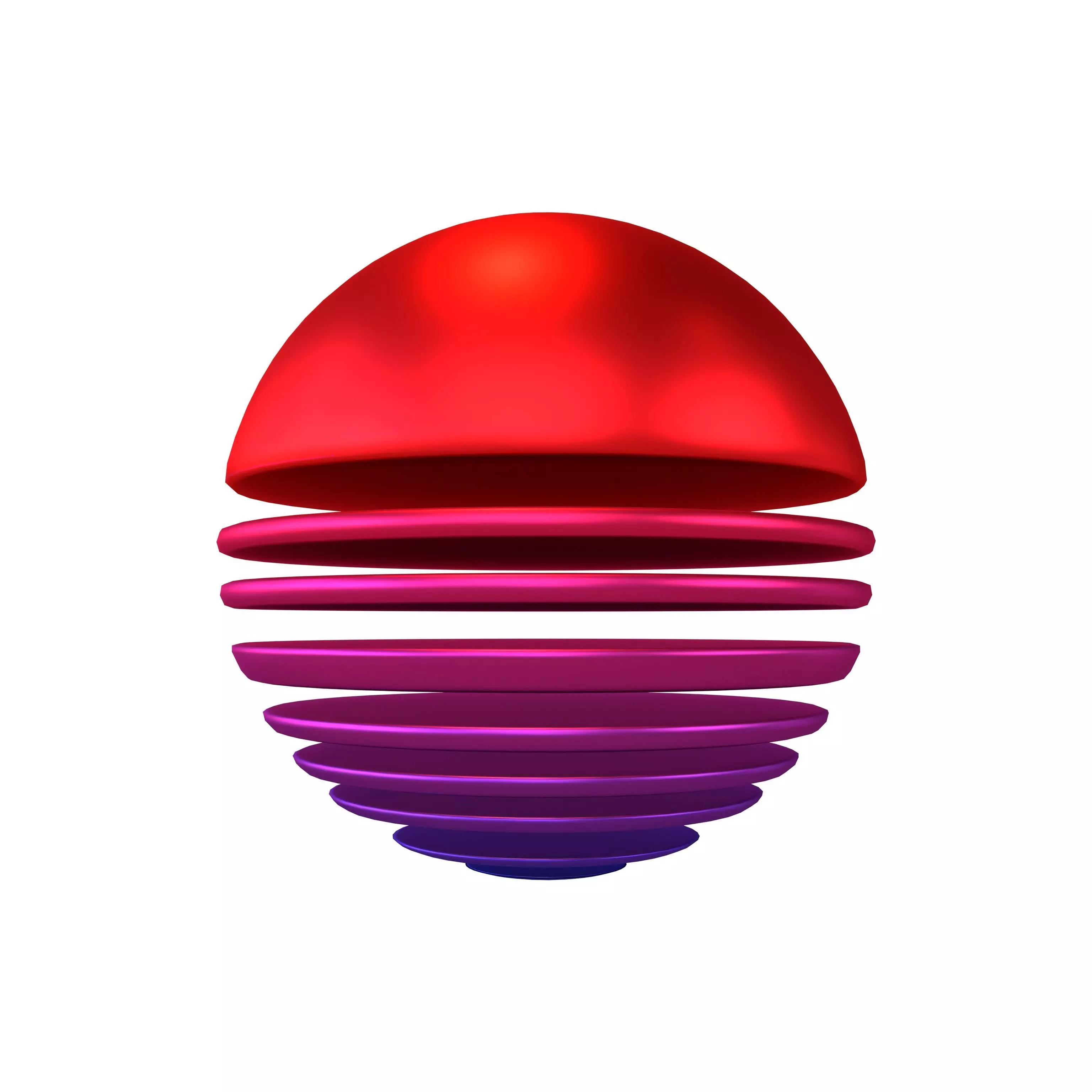 Retro Sun Icon v2 007 Low-poly 3D model_0