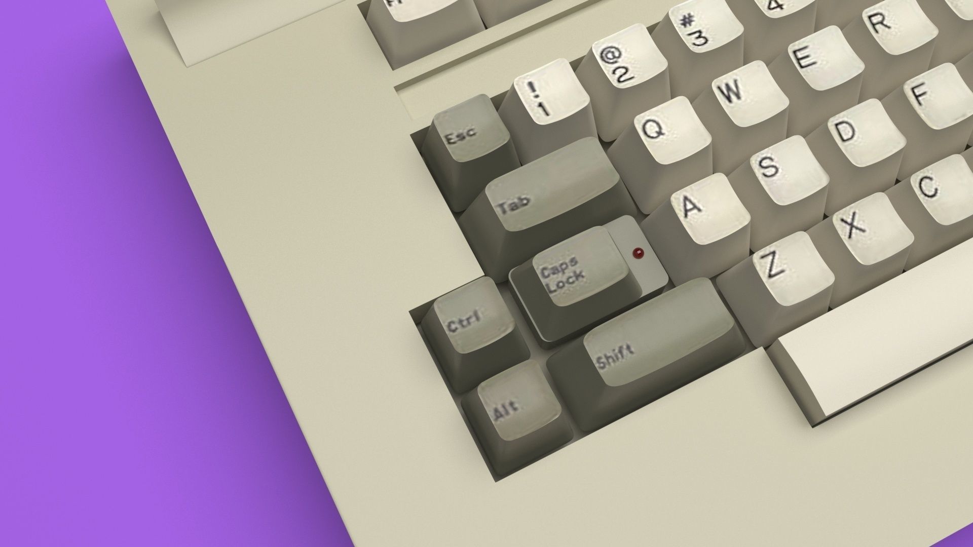 Retro Computer Keyboard 3D model_37