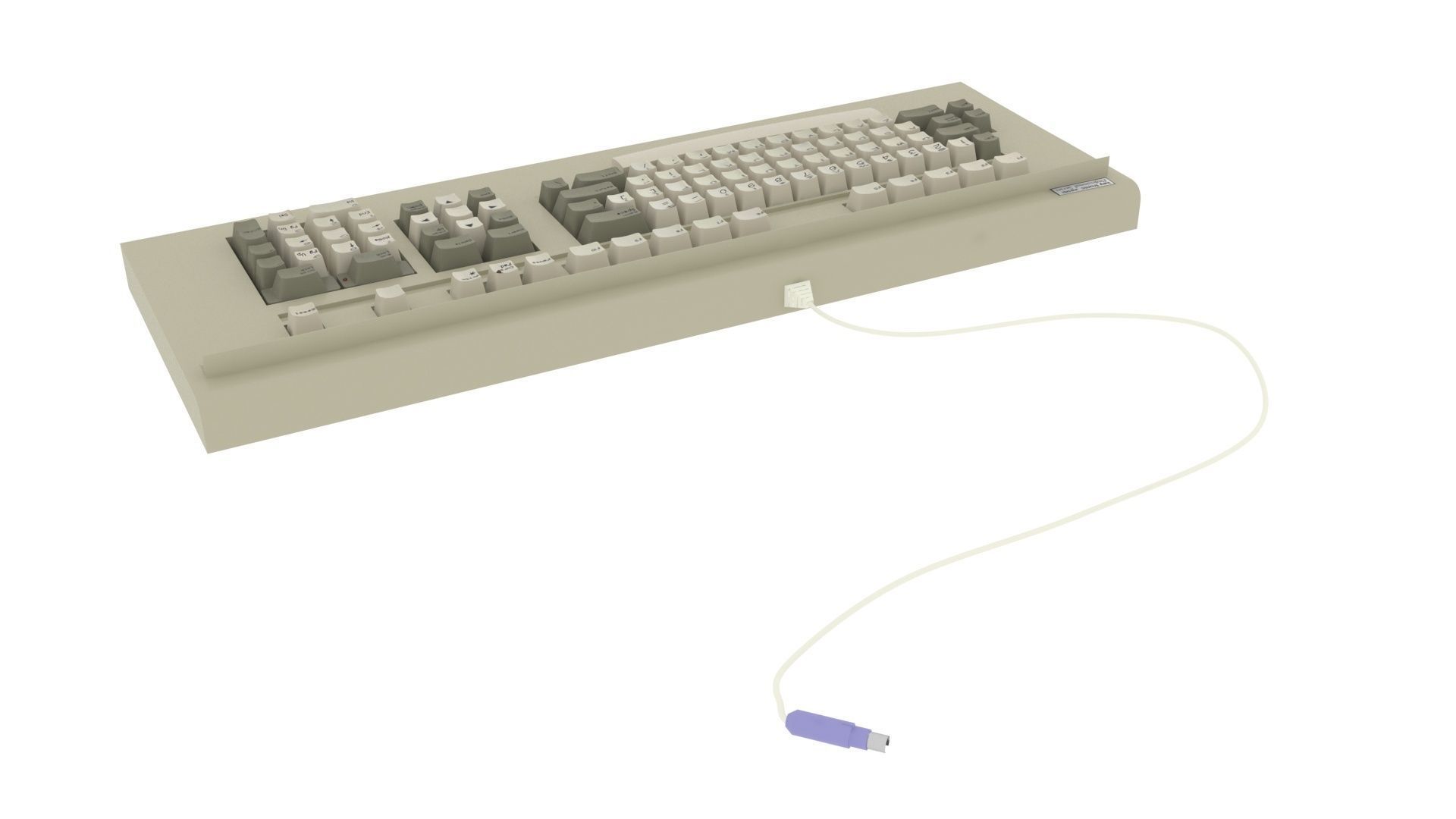 Retro Computer Keyboard 3D model_2