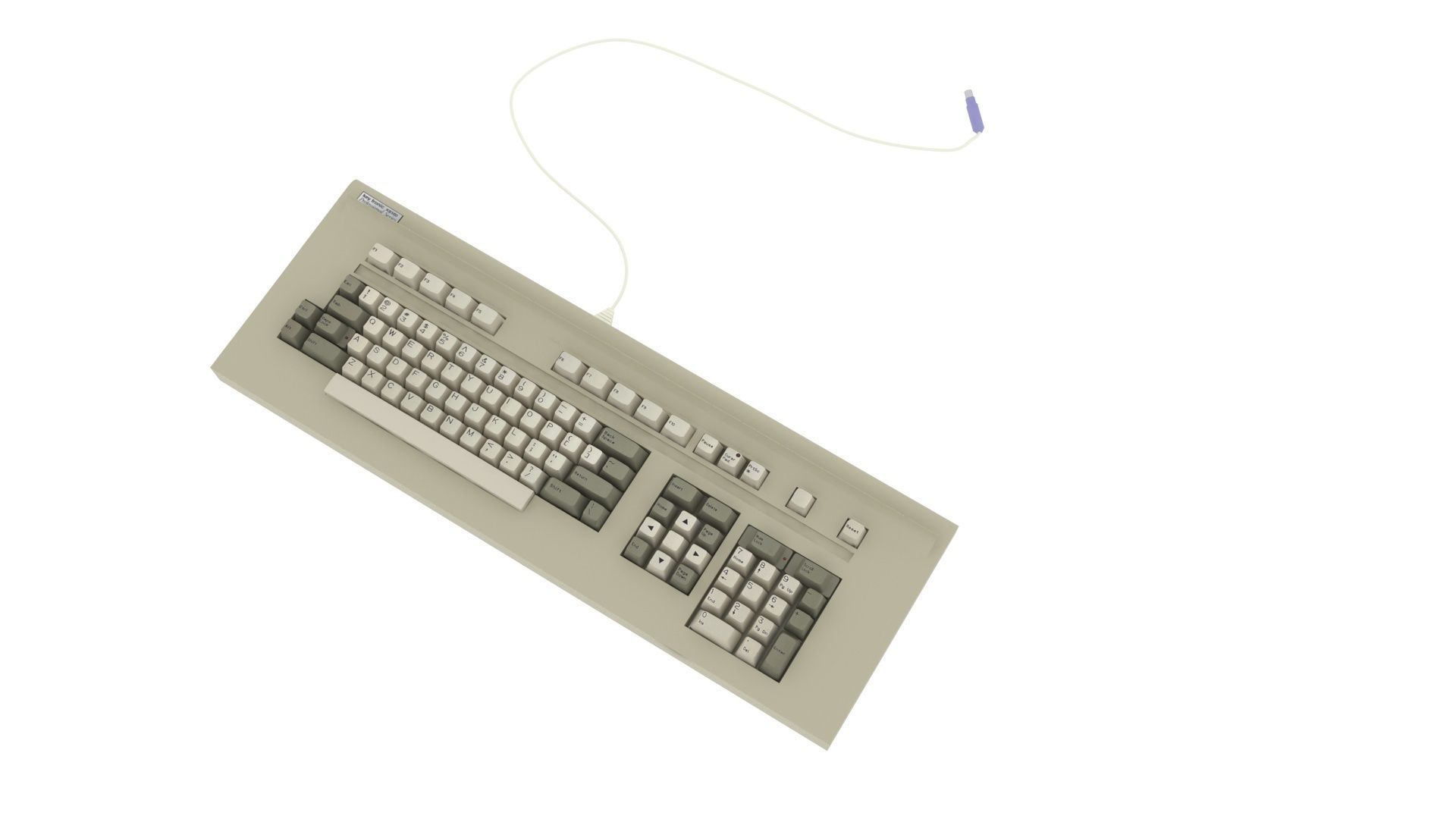 Retro Computer Keyboard 3D model_1