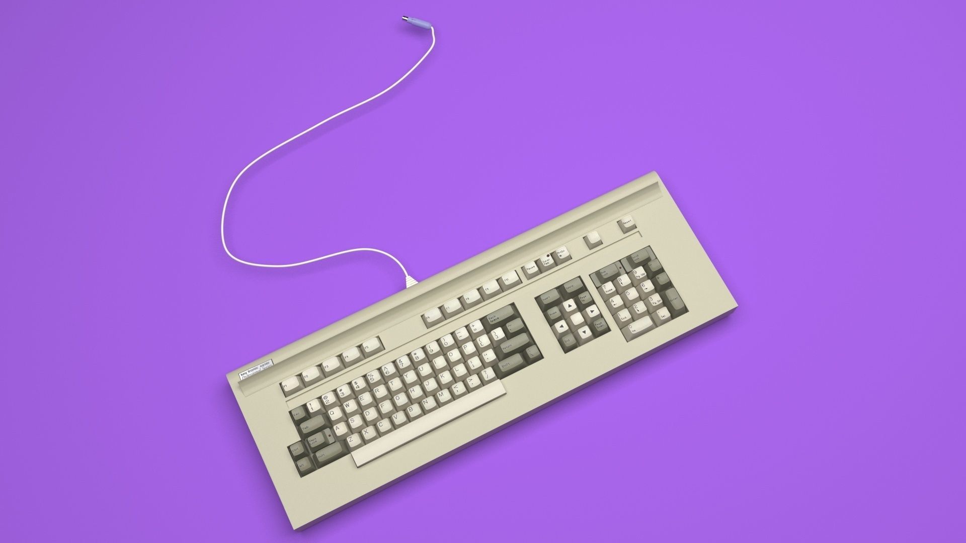 Retro Computer Keyboard 3D model_31