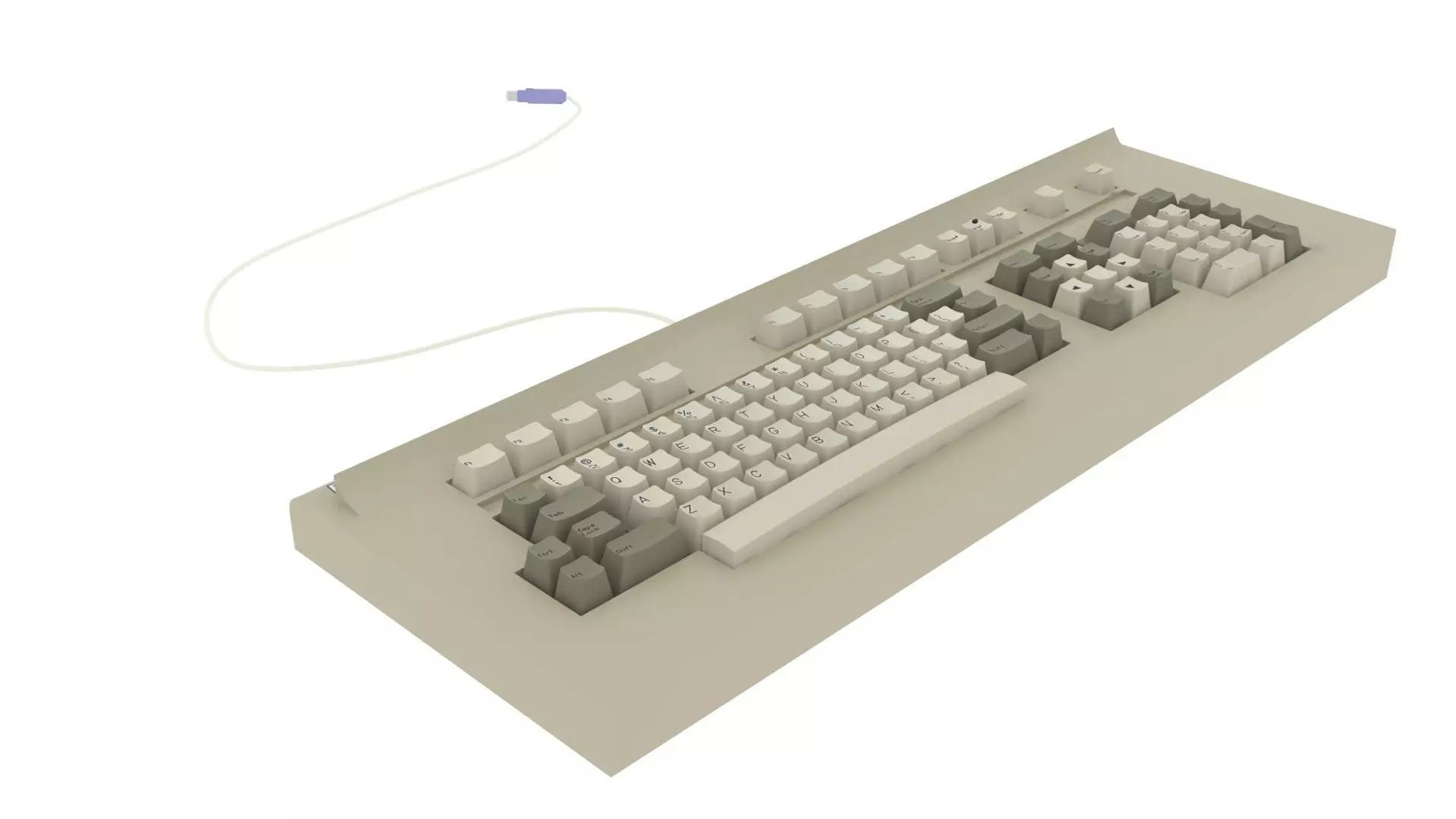 Retro Computer Keyboard 3D model_0