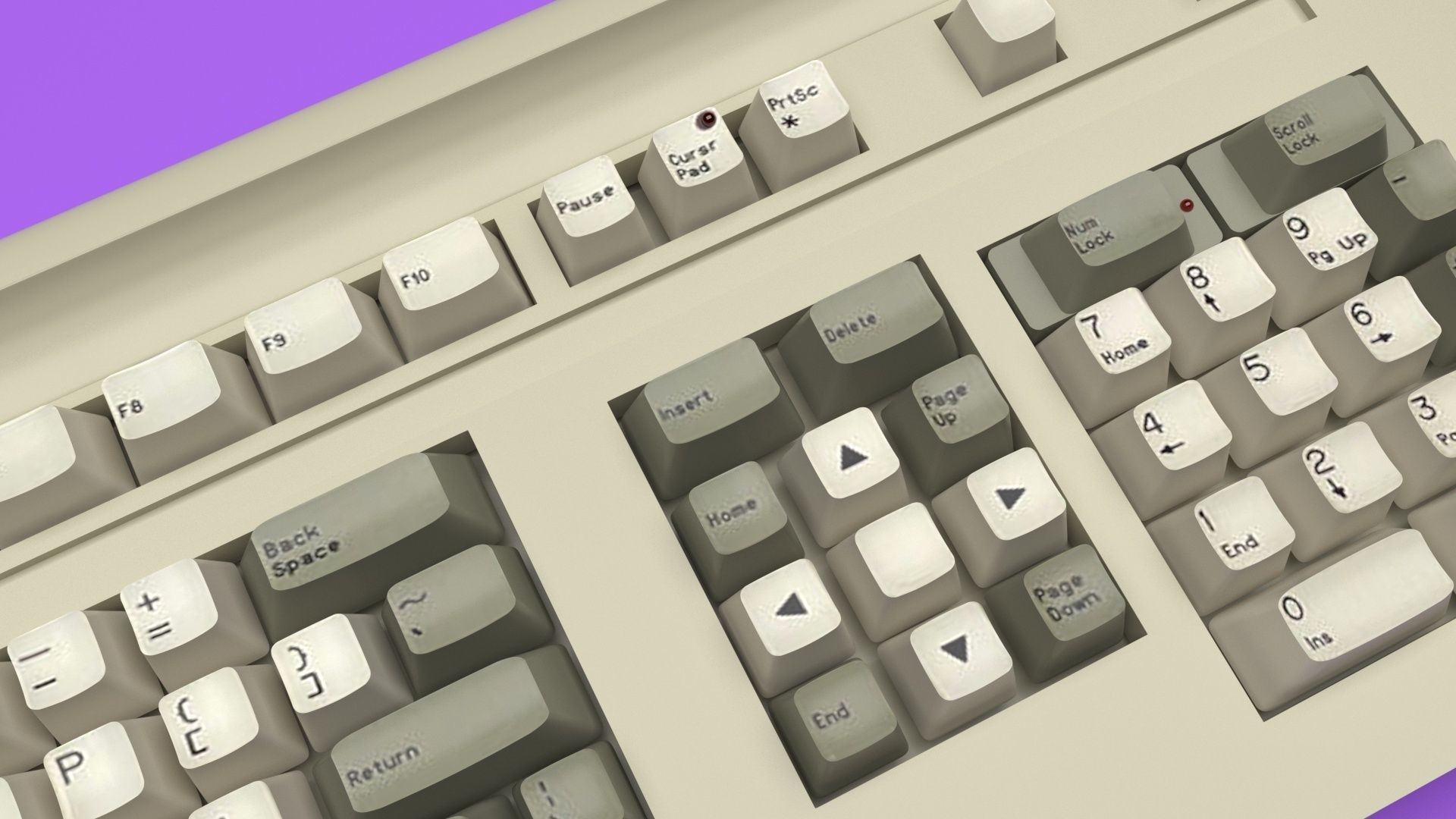 Retro Computer Keyboard 3D model_39