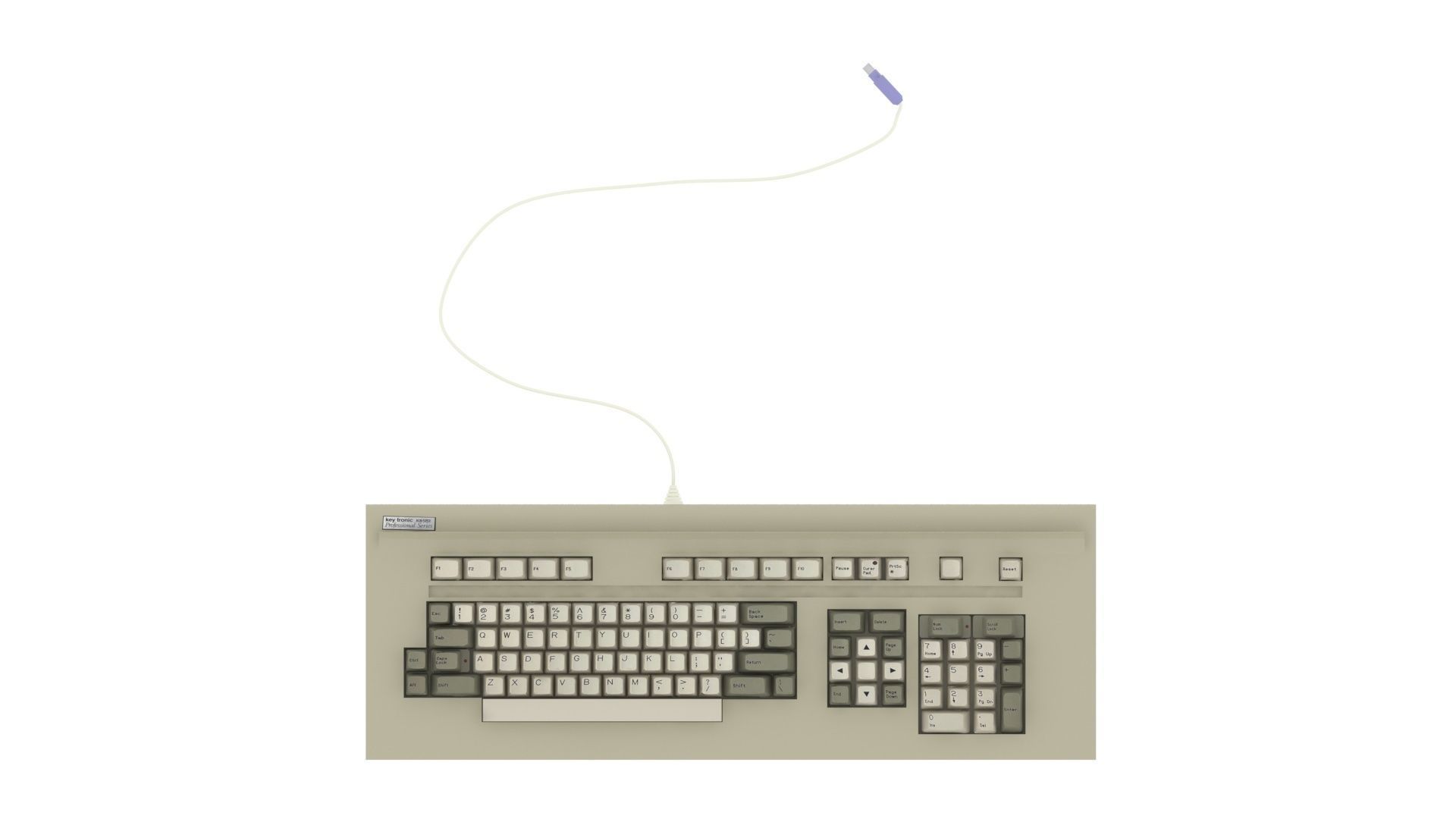 Retro Computer Keyboard 3D model_21