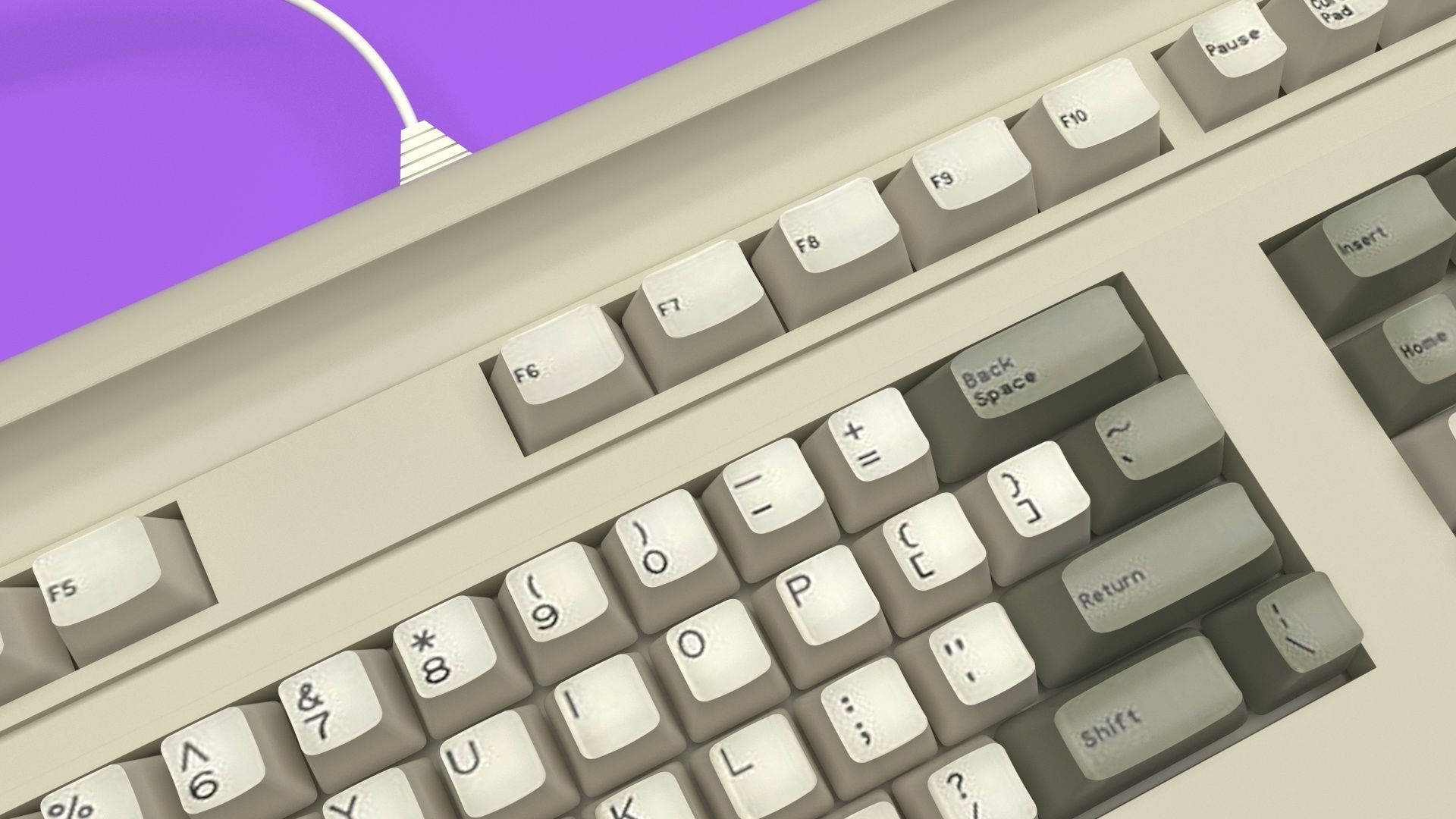 Retro Computer Keyboard 3D model_38