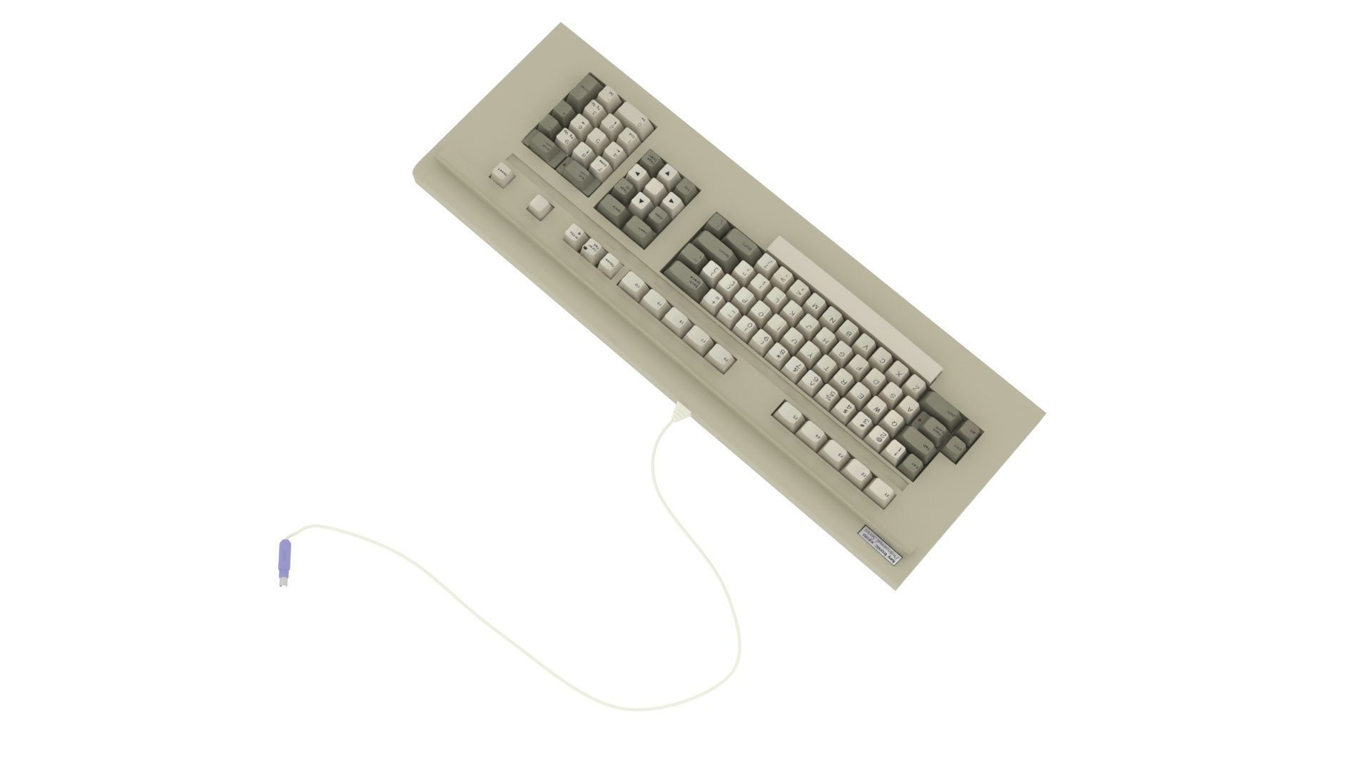 Retro Computer Keyboard 3D model_3