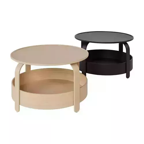 Coffee table with birch texture and black texture